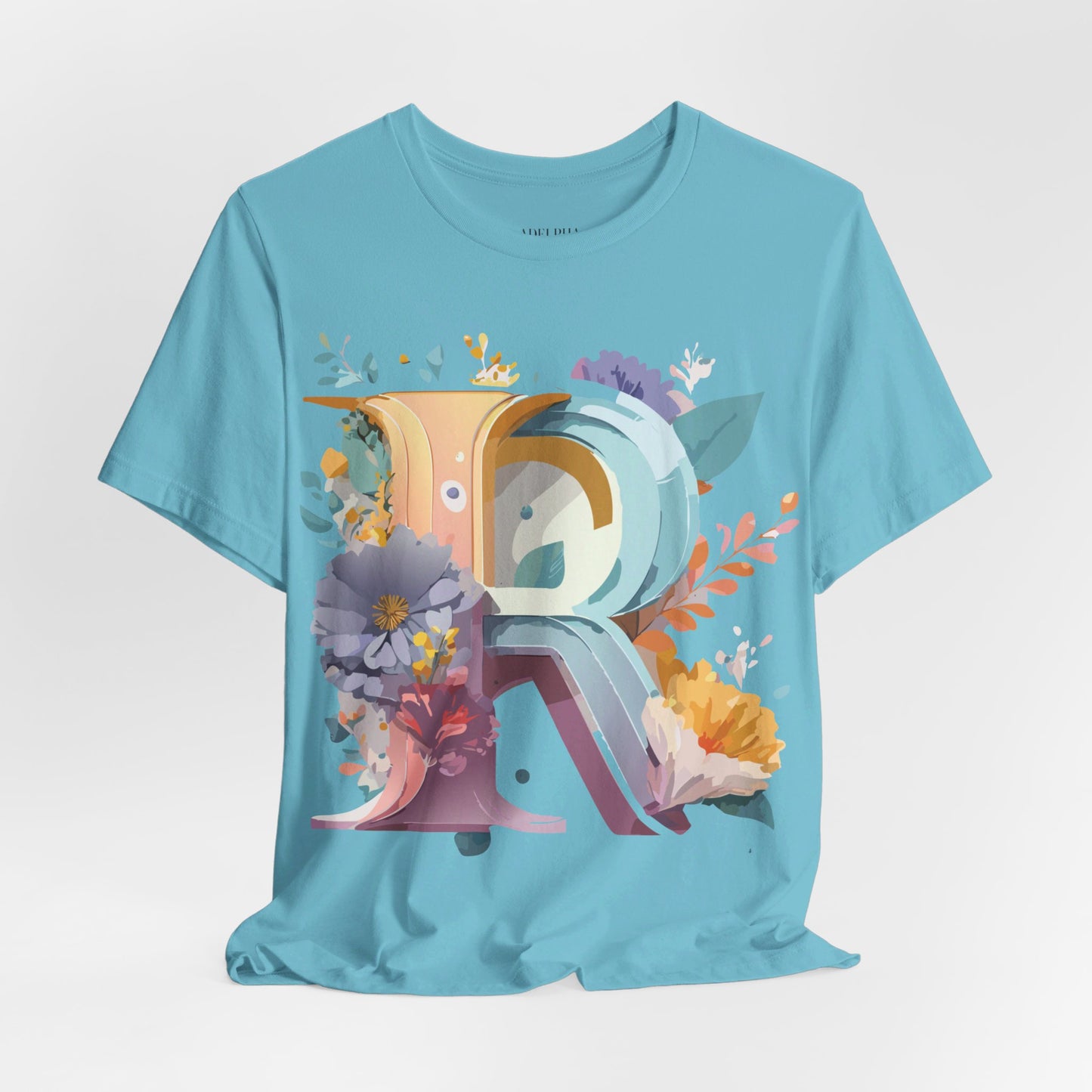 Natural Cotton Tee Shirt - Letters Collection - R Printify