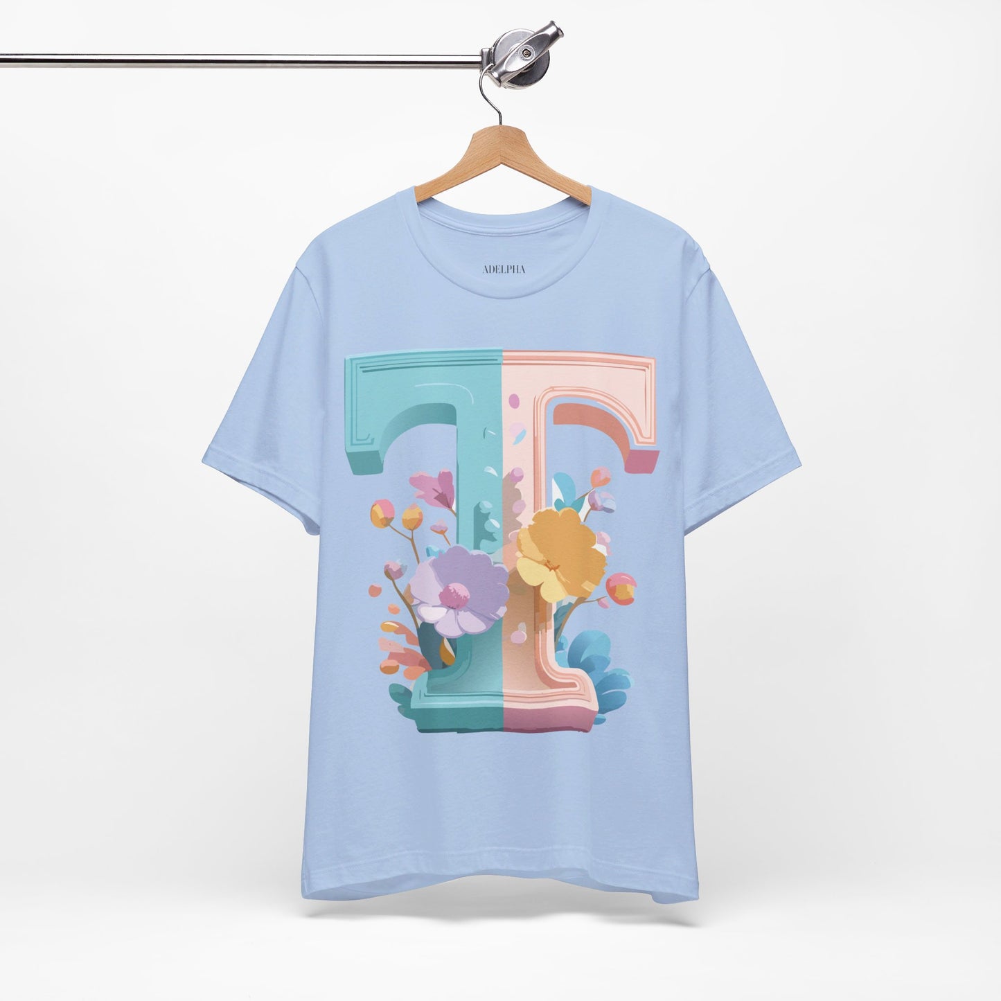 Natural Cotton Tee Shirt - Letters Collection - T Printify
