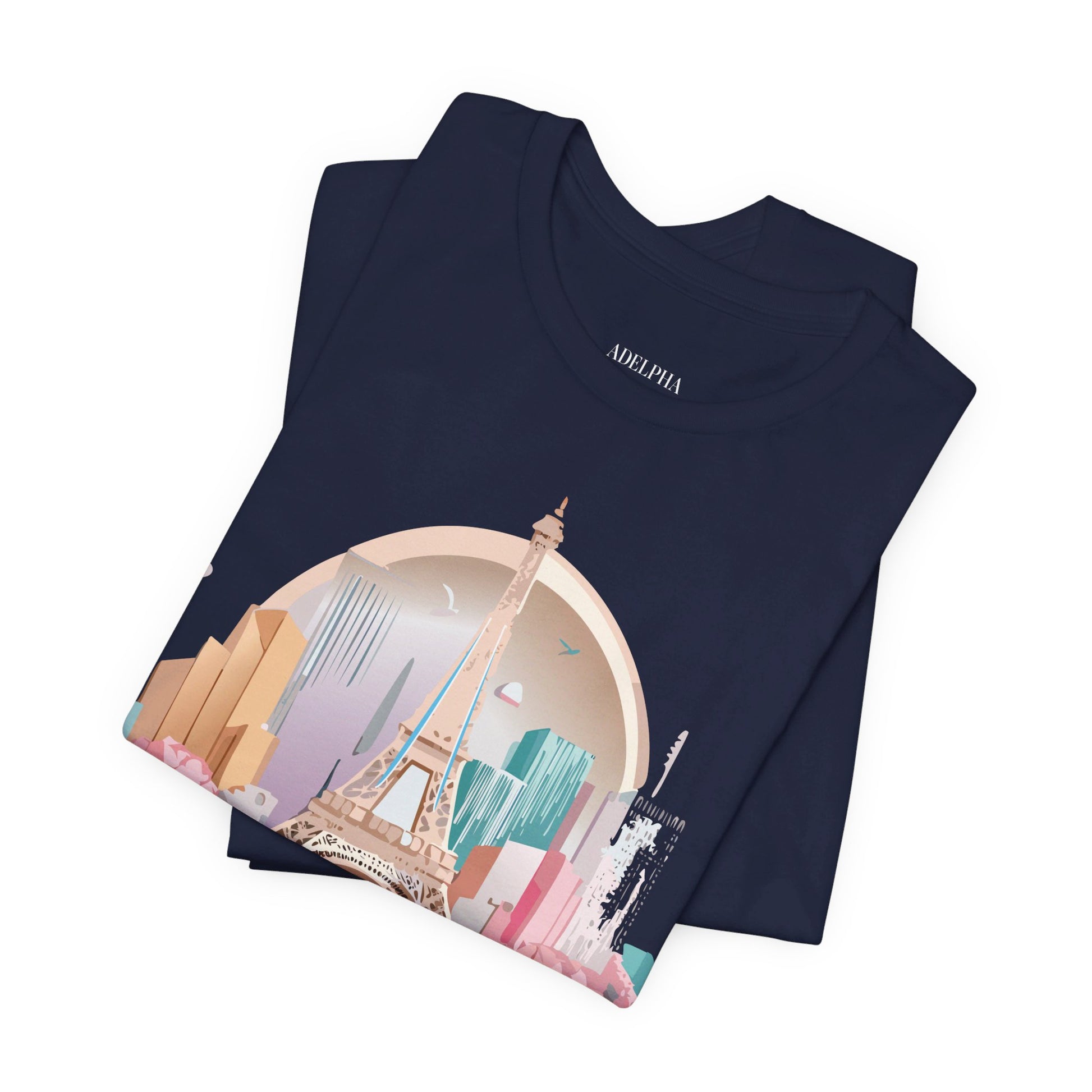 Natural Cotton Tee Shirt - Beautiful Places Collection - Paris Printify