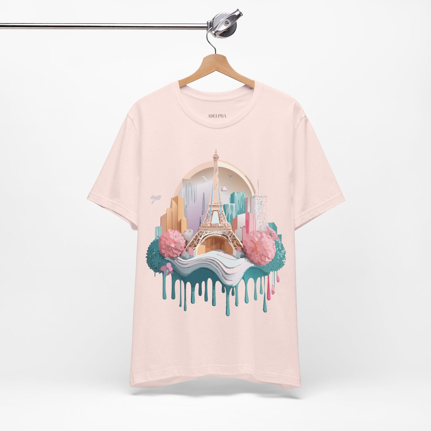 Natural Cotton Tee Shirt - Beautiful Places Collection - Paris Printify