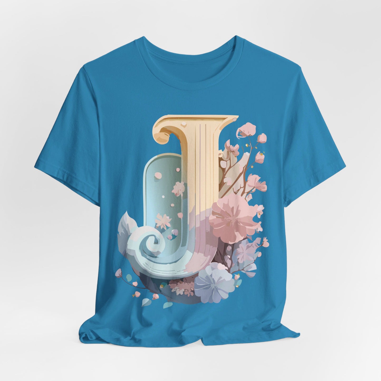 Natural Cotton Tee Shirt - Letters Collection - J Printify