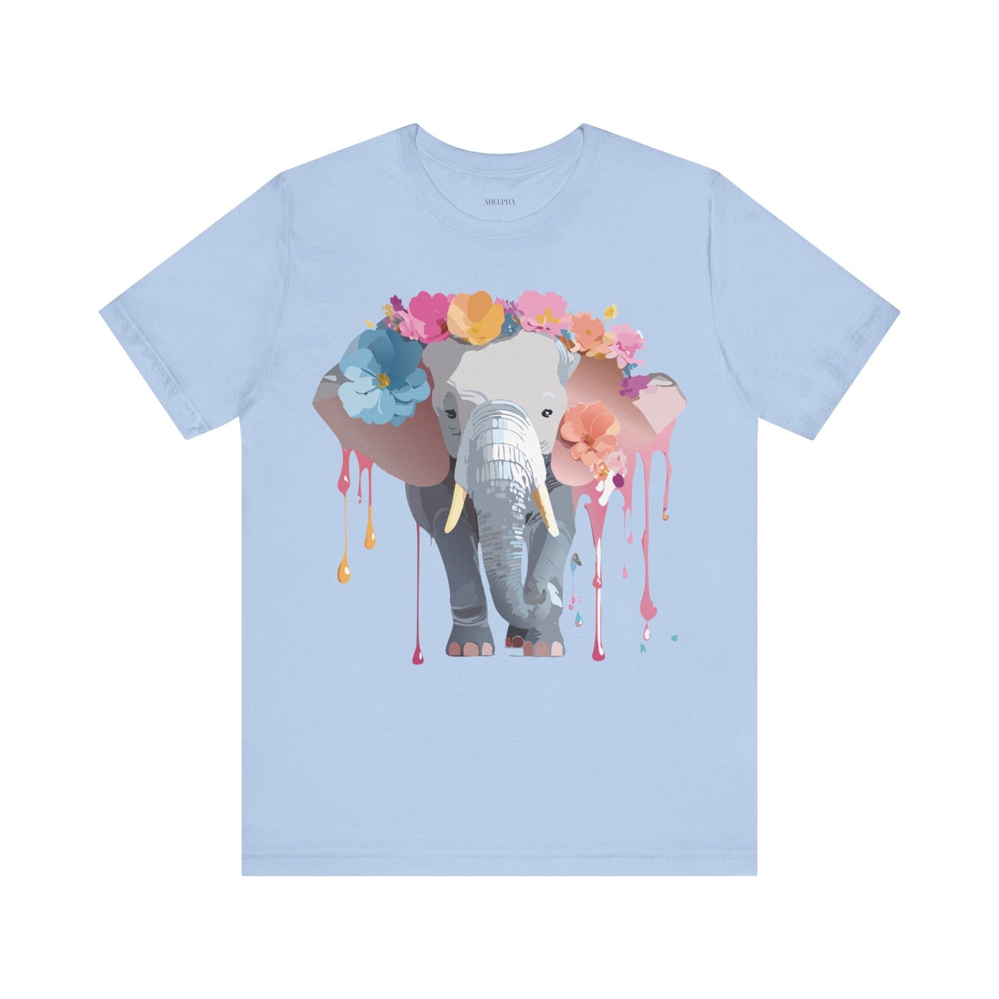 Natural Cotton Tee Shirt with Elephant Printify