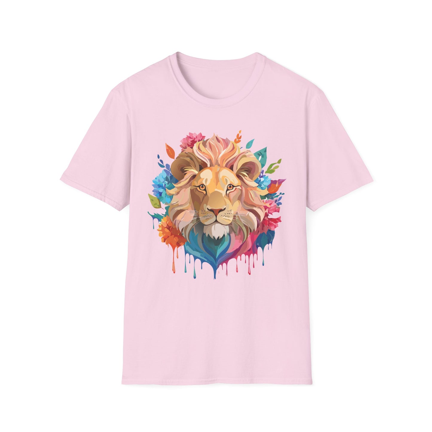Lion Shirt, Shirt with Lion, Floral Lion Tee, Shirt with Animals