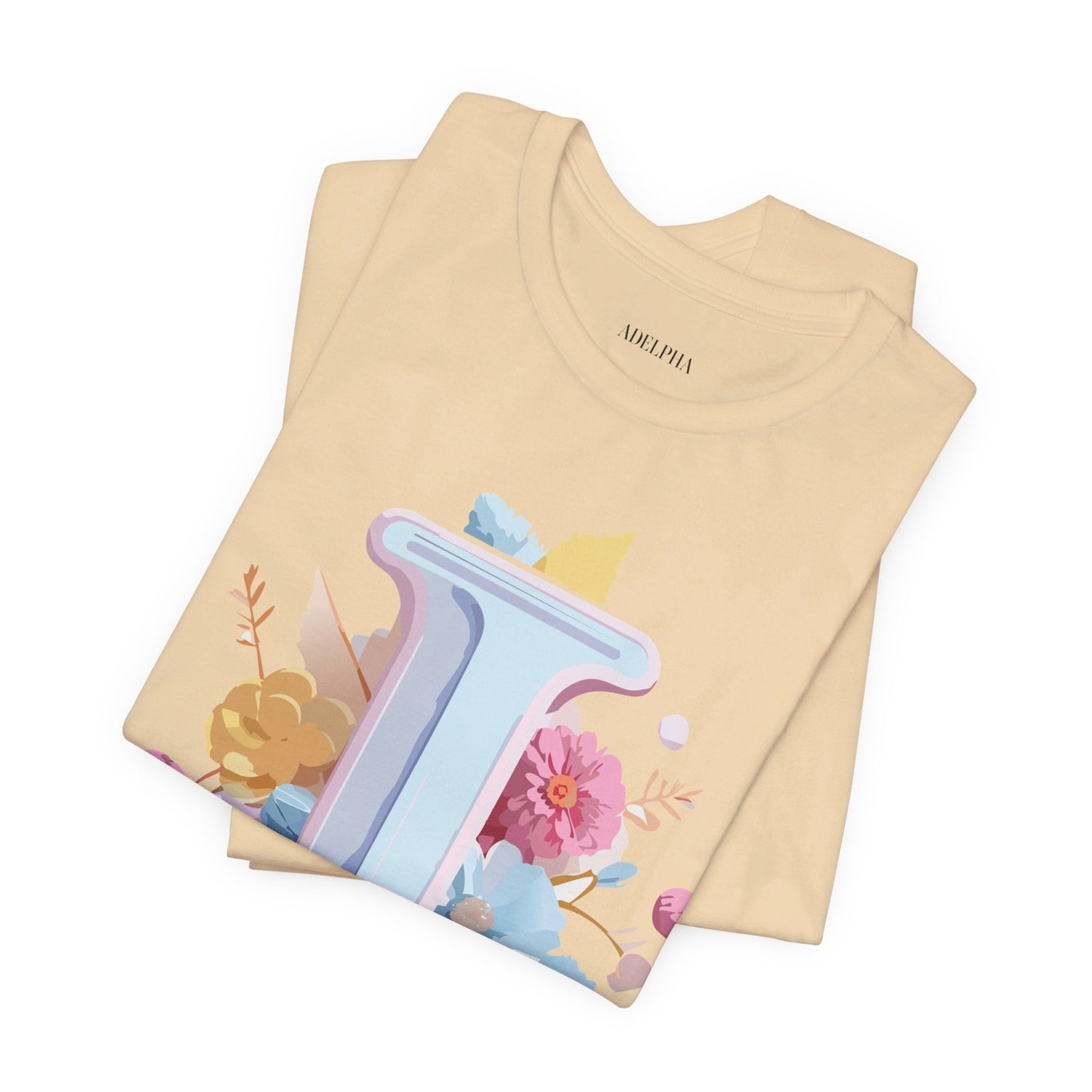 Natural Cotton Tee Shirt - Letters Collection - I Printify