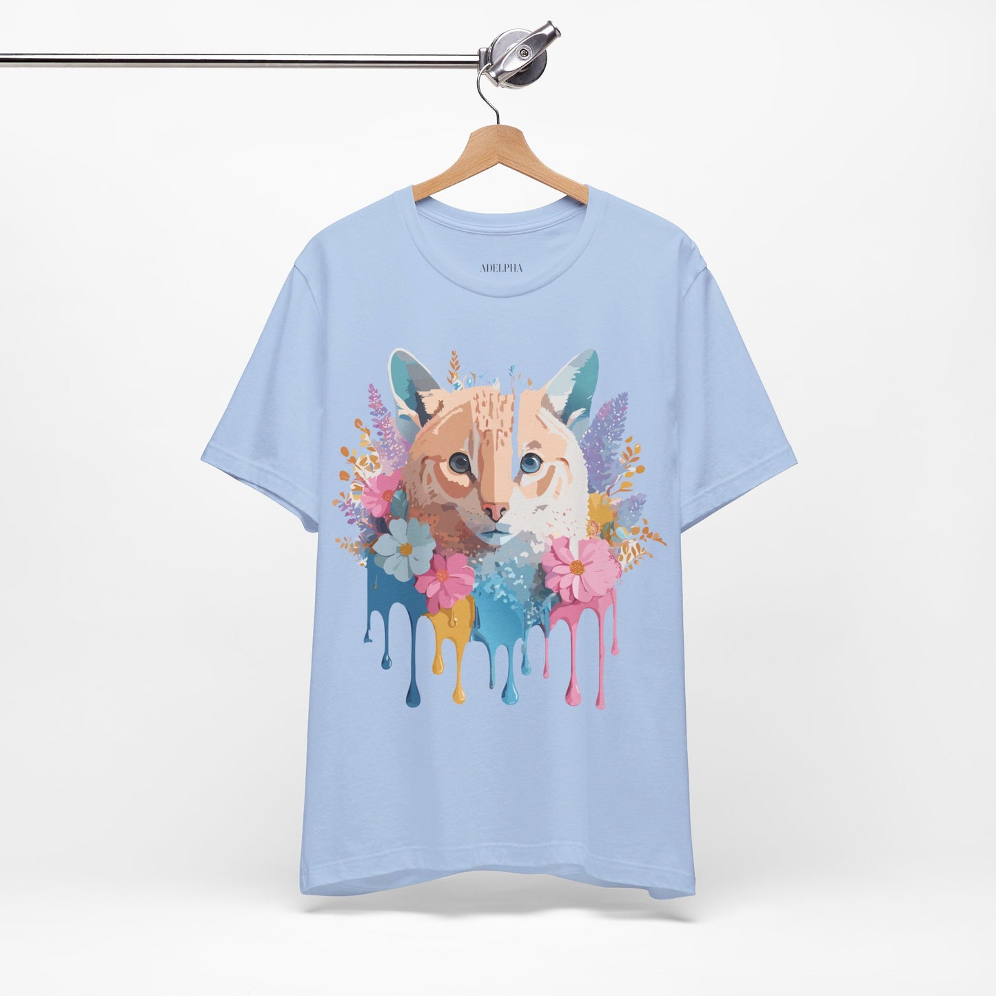 Natural Cotton Tee Shirt with Cat Printify