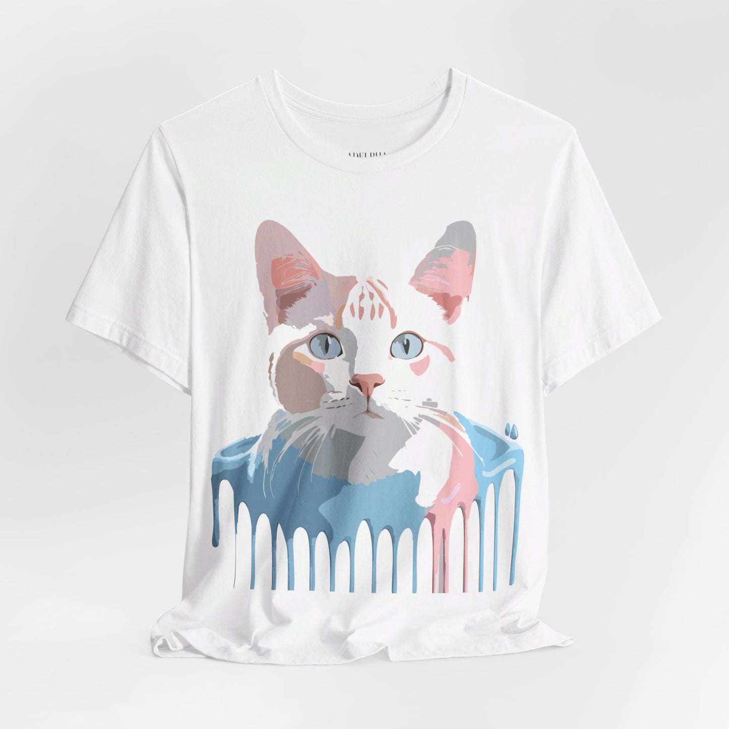 Natural Cotton Tee Shirt with Cat Printify