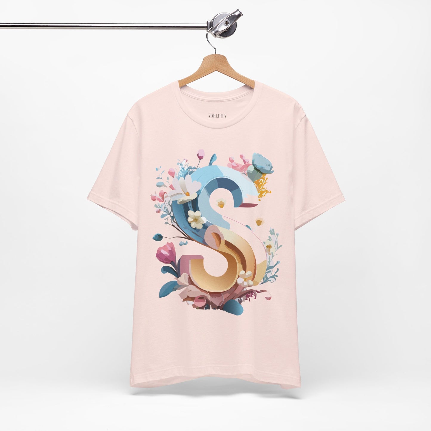 Natural Cotton Tee Shirt - Letters Collection - S Printify