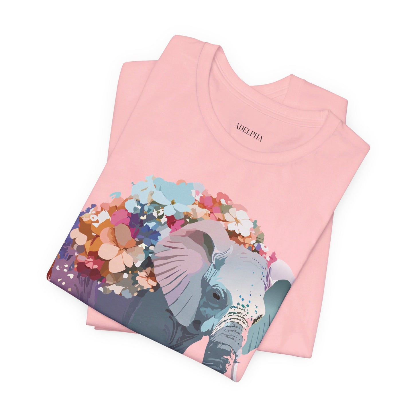 Natural Cotton Tee Shirt with Elephant Printify