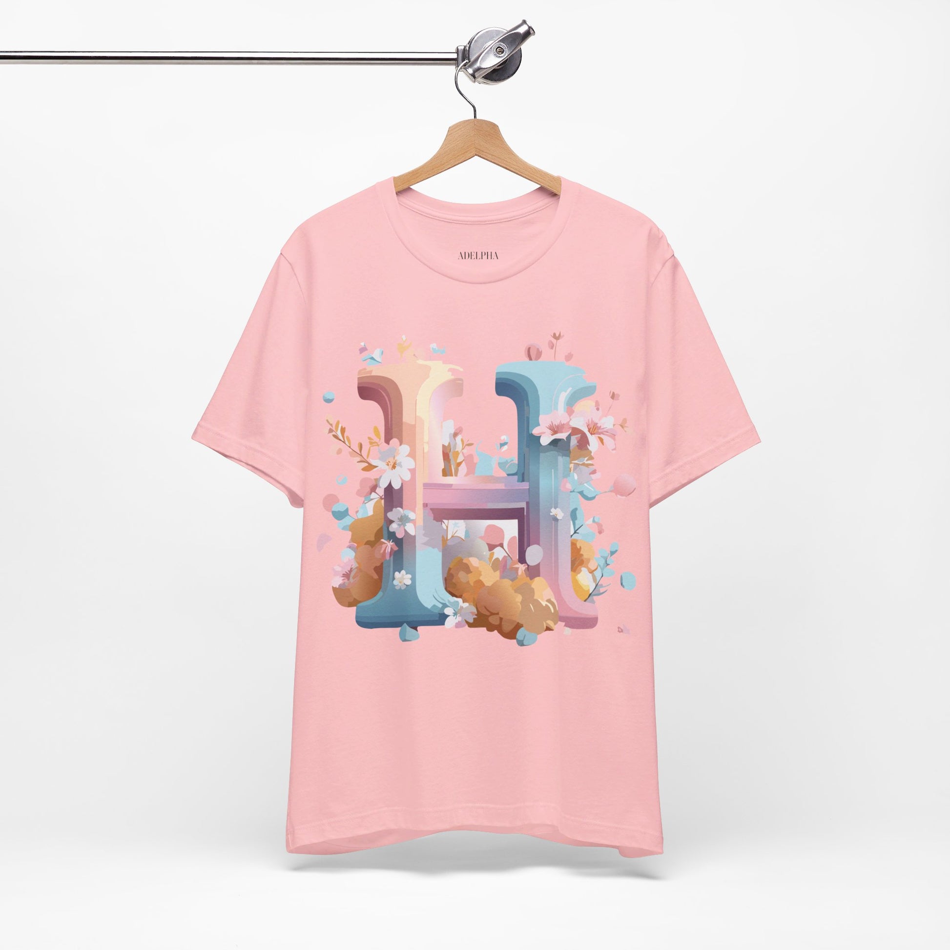 Natural Cotton Tee Shirt - Letters Collection - H Printify