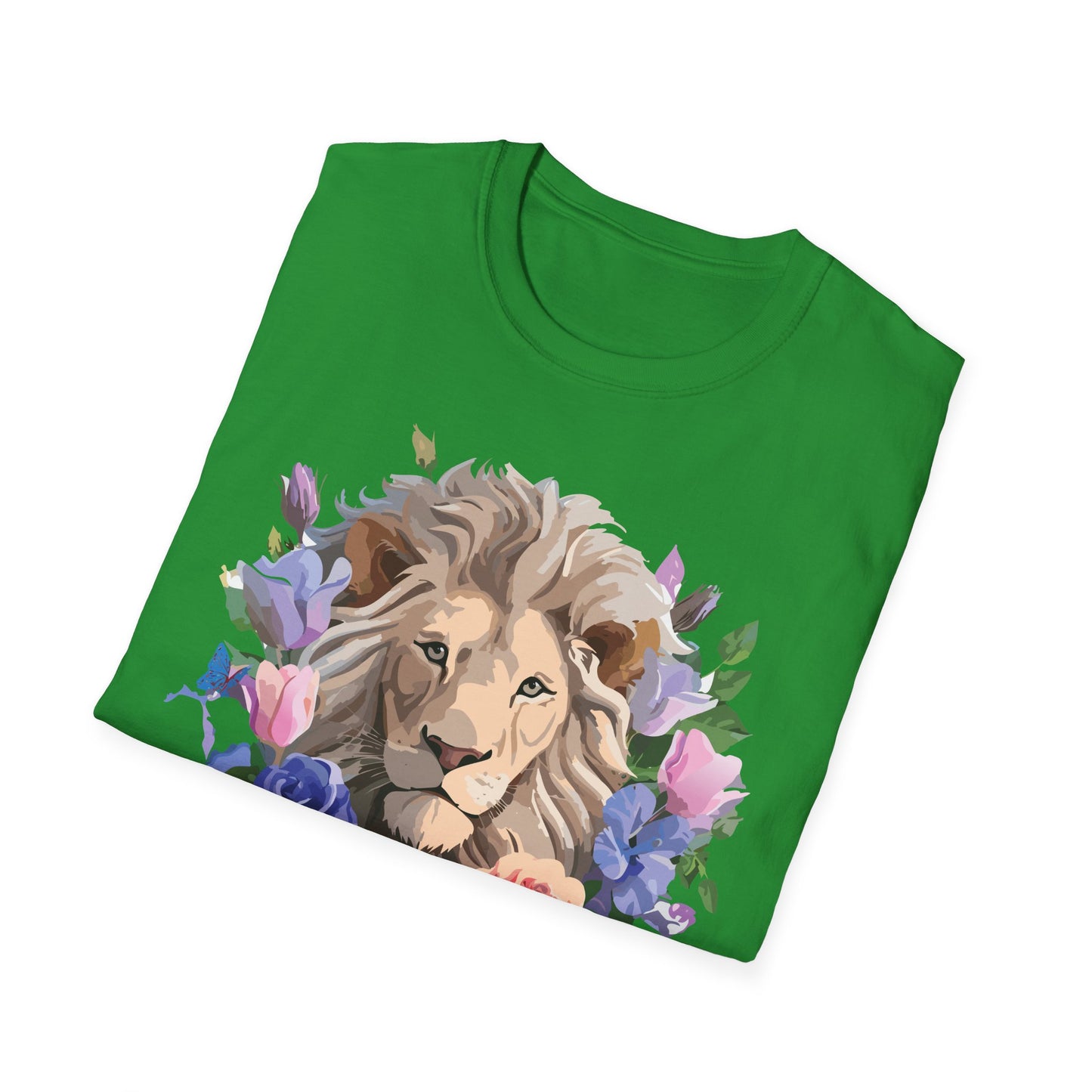 Lion Shirt, Shirt with Lion, Floral Lion Tee, Shirt with Animals