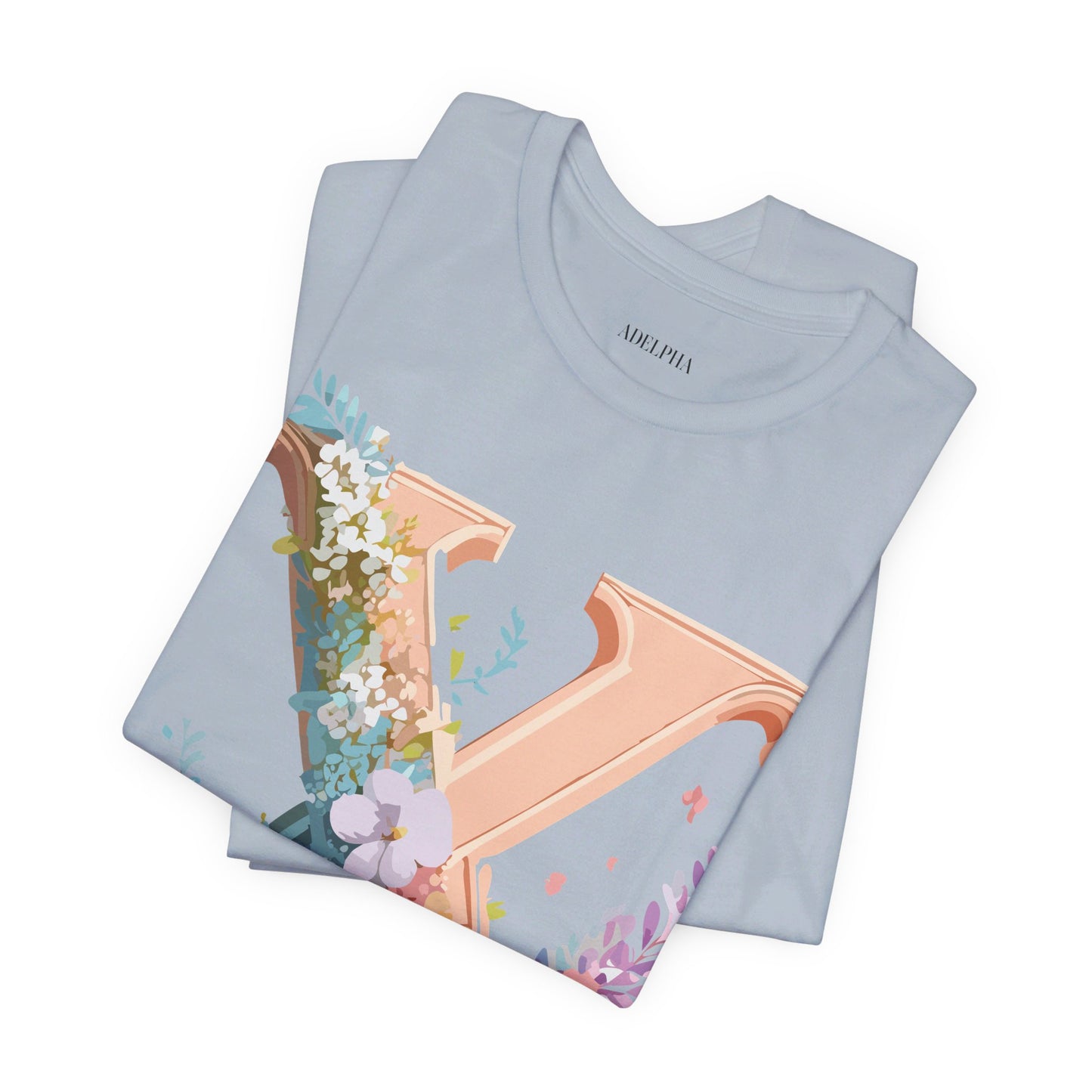 Natural Cotton Tee Shirt - Letters Collection - X Printify