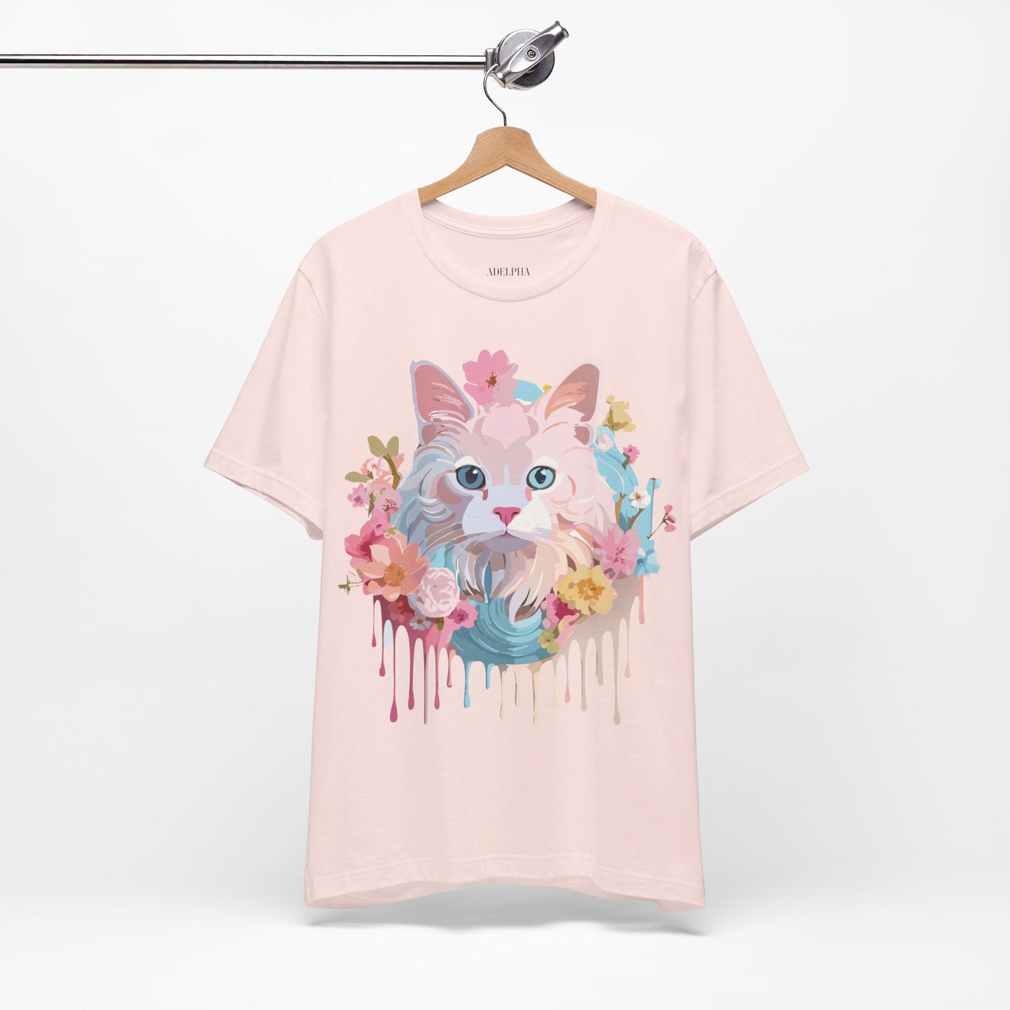 Natural Cotton Tee Shirt with Cat Printify
