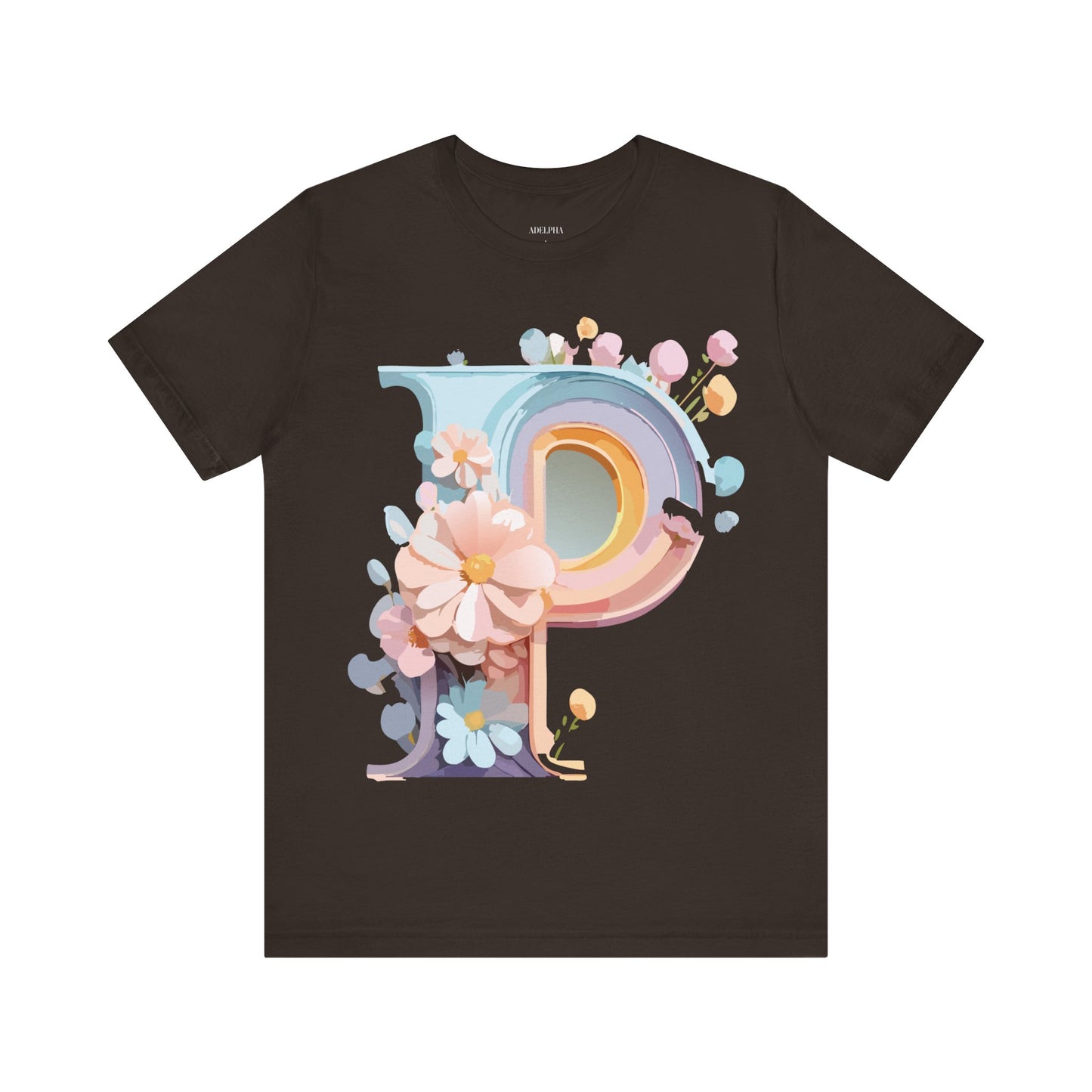 Natural Cotton Tee Shirt - Letters Collection - P Printify