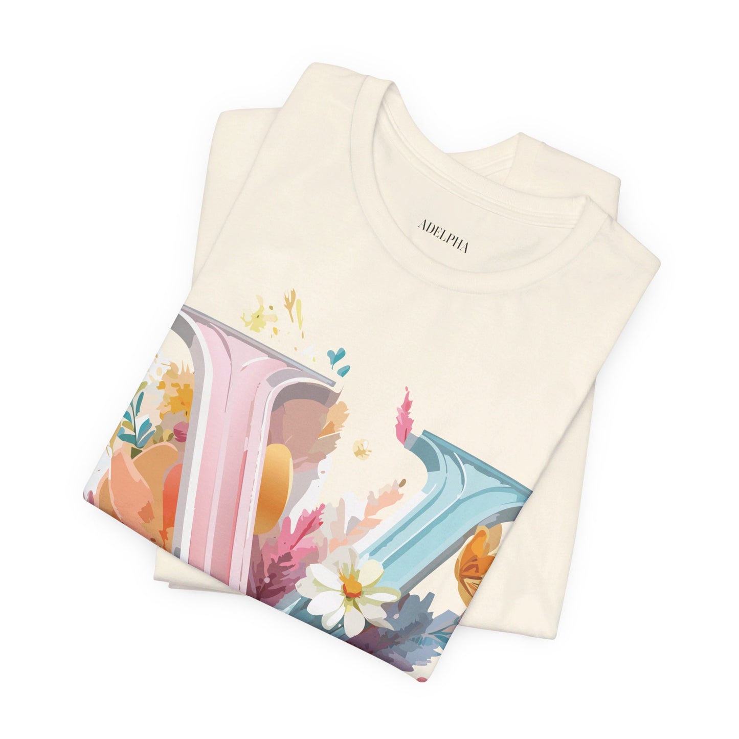 Natural Cotton Tee Shirt - Letters Collection - V Printify