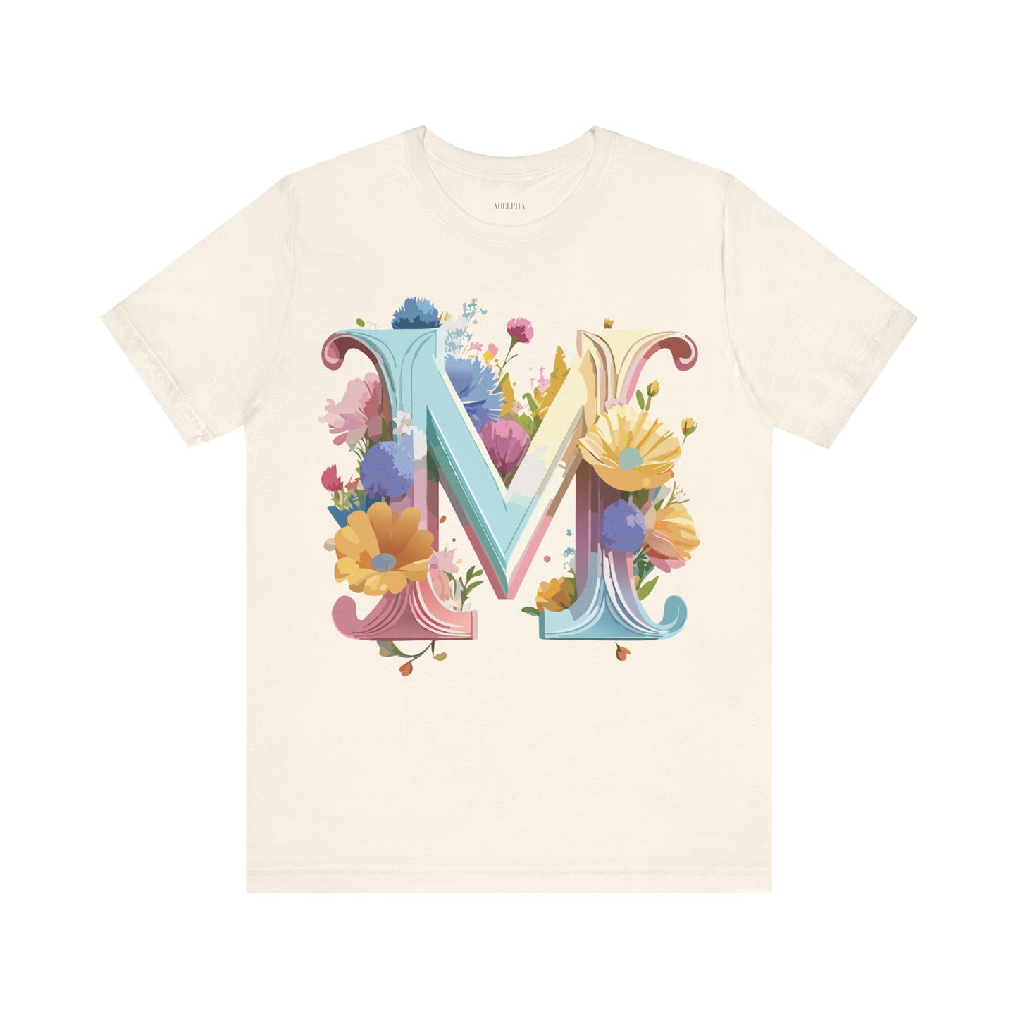 Natural Cotton Tee Shirt - Letters Collection - M Printify
