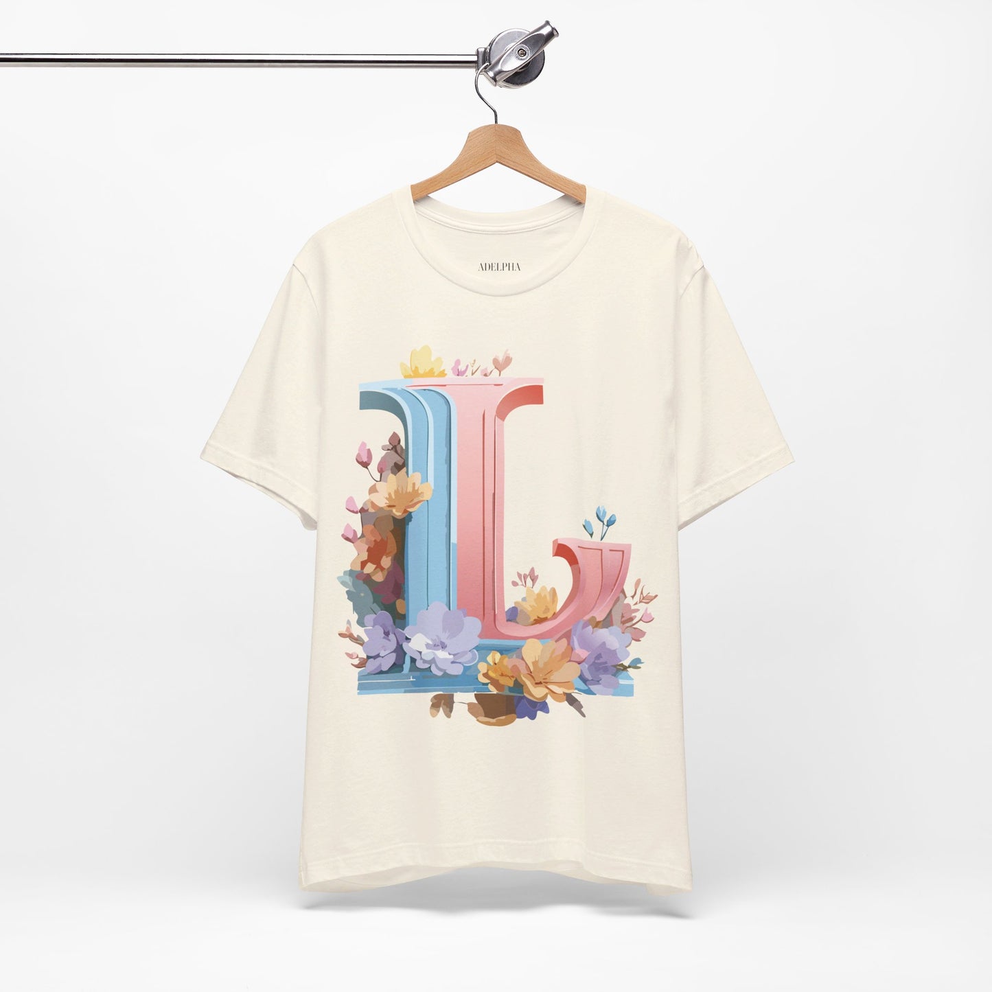 Natural Cotton Tee Shirt - Letters Collection - L Printify