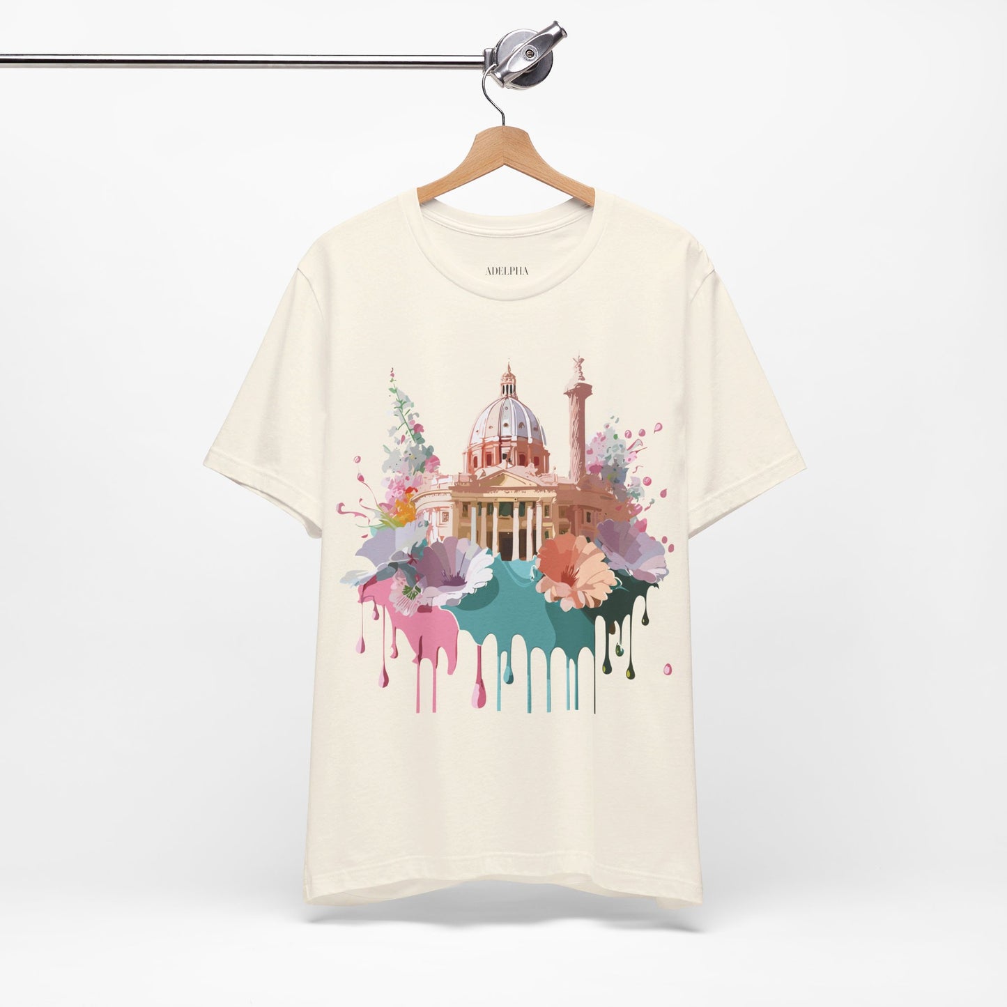 Natural Cotton Tee Shirt - Beautiful Places Collection - Rome Printify