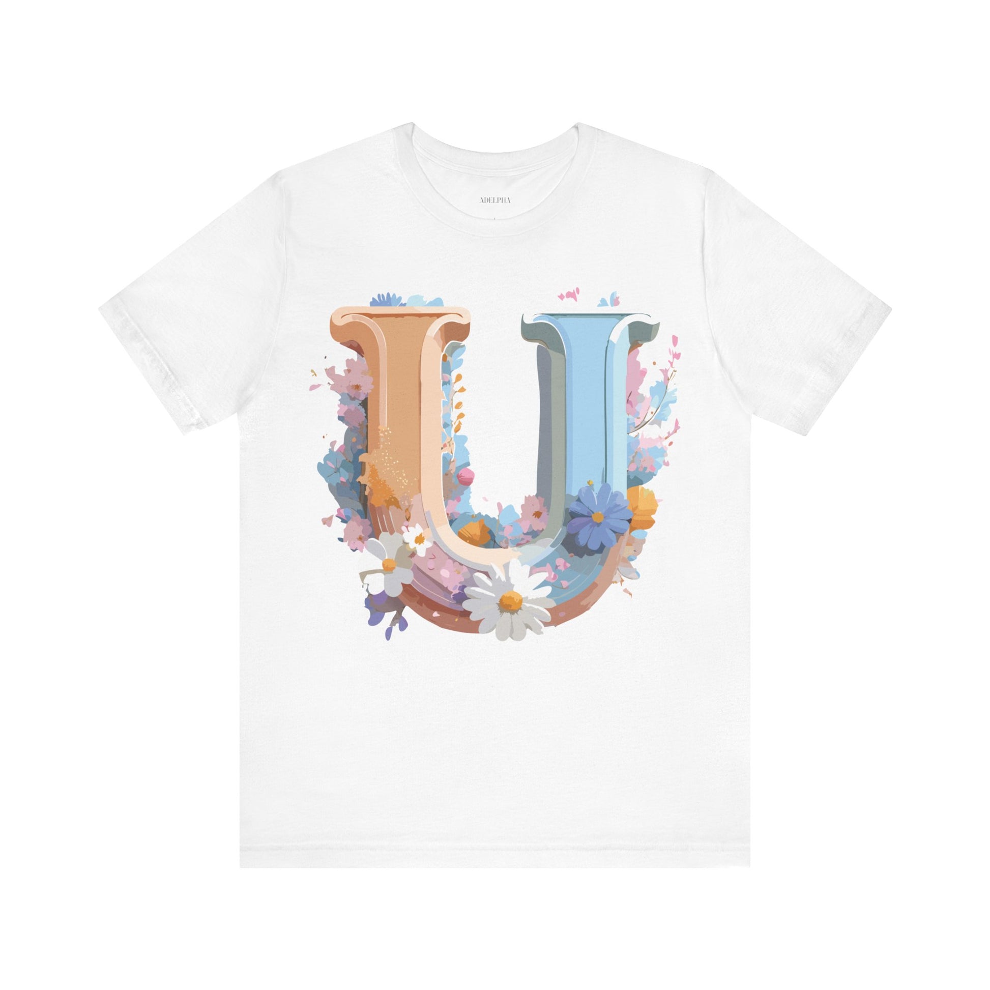 Natural Cotton Tee Shirt - Letters Collection - U Printify
