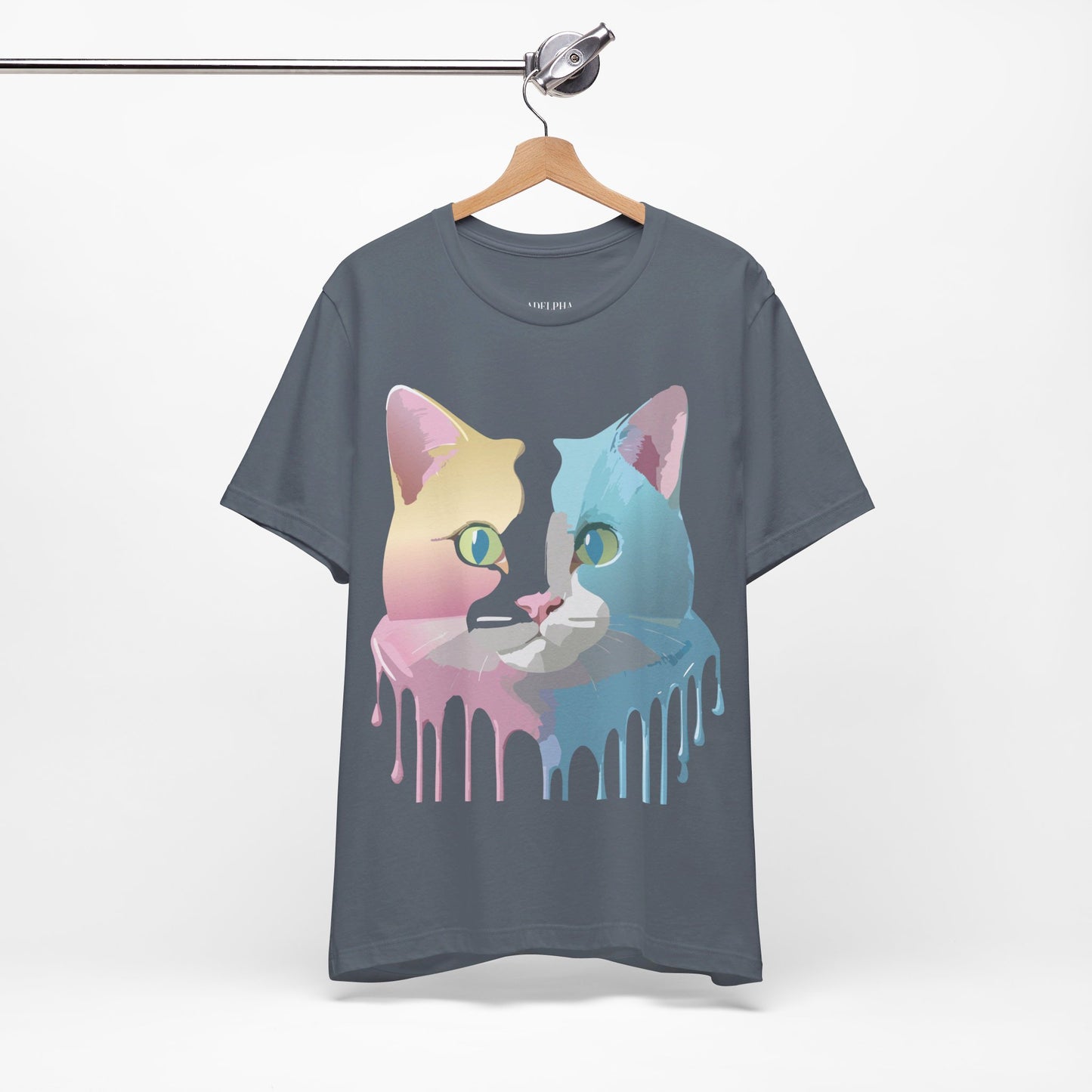 Natural Cotton Tee Shirt with Cat Printify