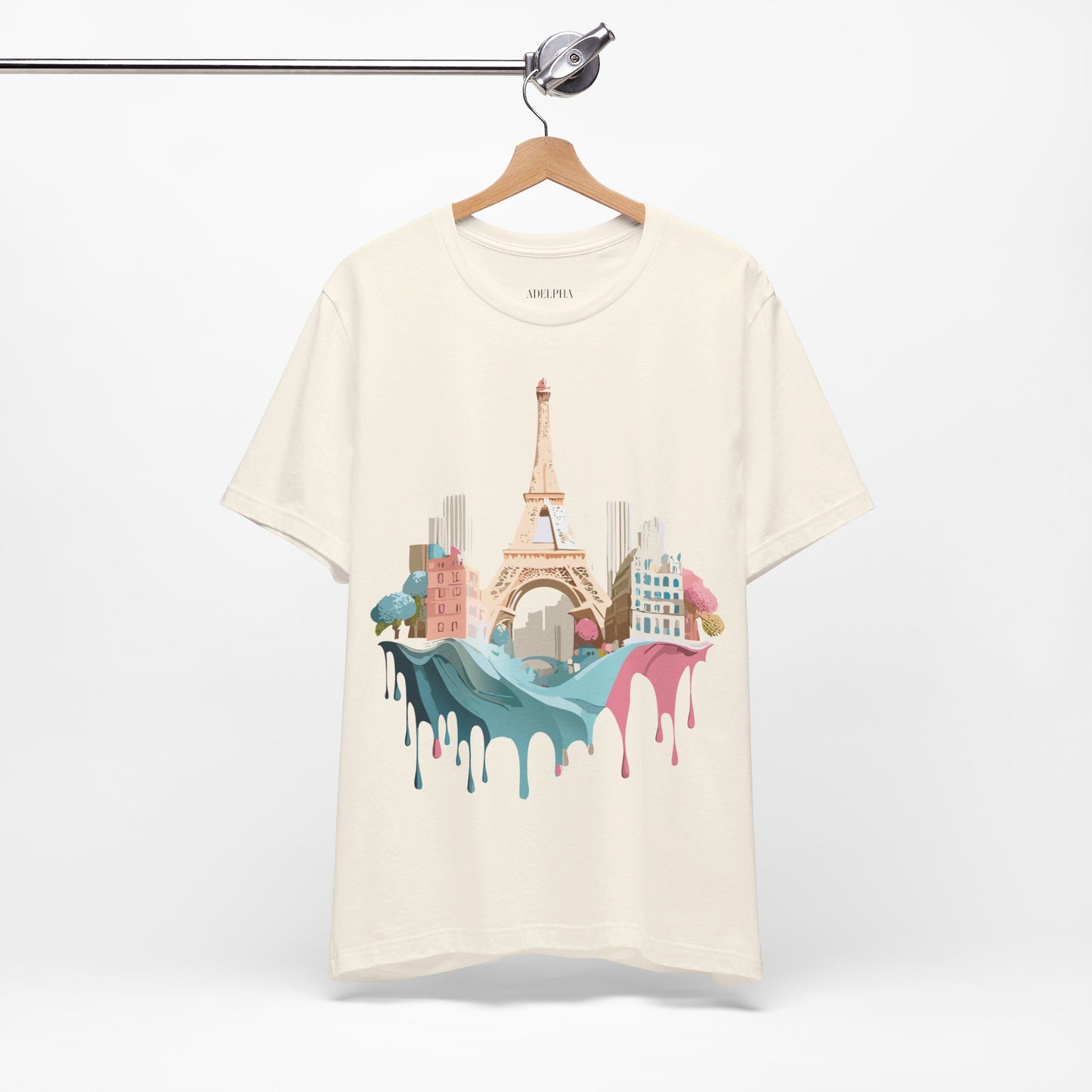 Natural Cotton Tee Shirt - Beautiful Places Collection - Paris Printify