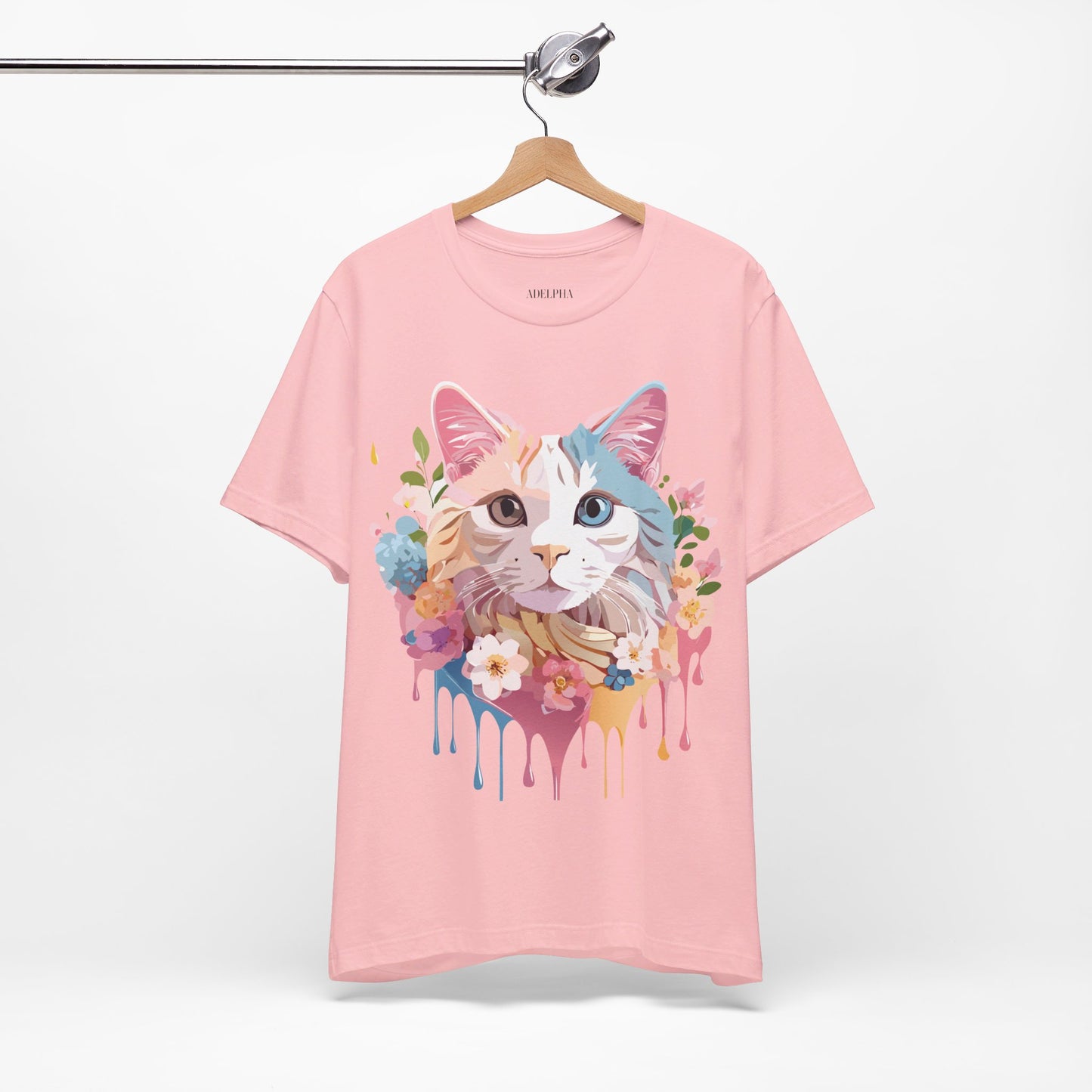 Natural Cotton Tee Shirt with Cat Printify
