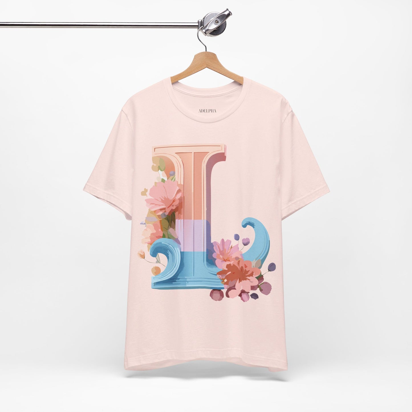 Natural Cotton Tee Shirt - Letters Collection - L Printify