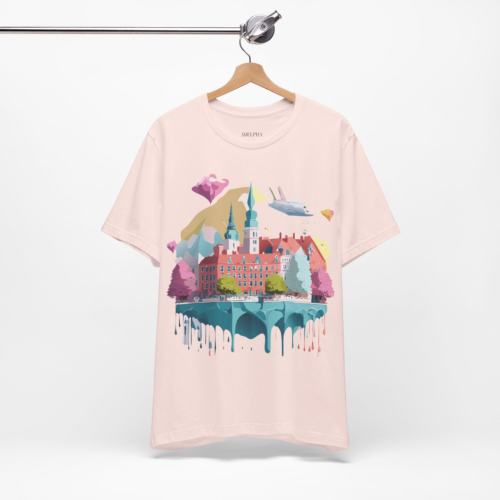 Natural Cotton Tee Shirt - Beautiful Places Collection - Warnemünde and Rostock - Germany Printify