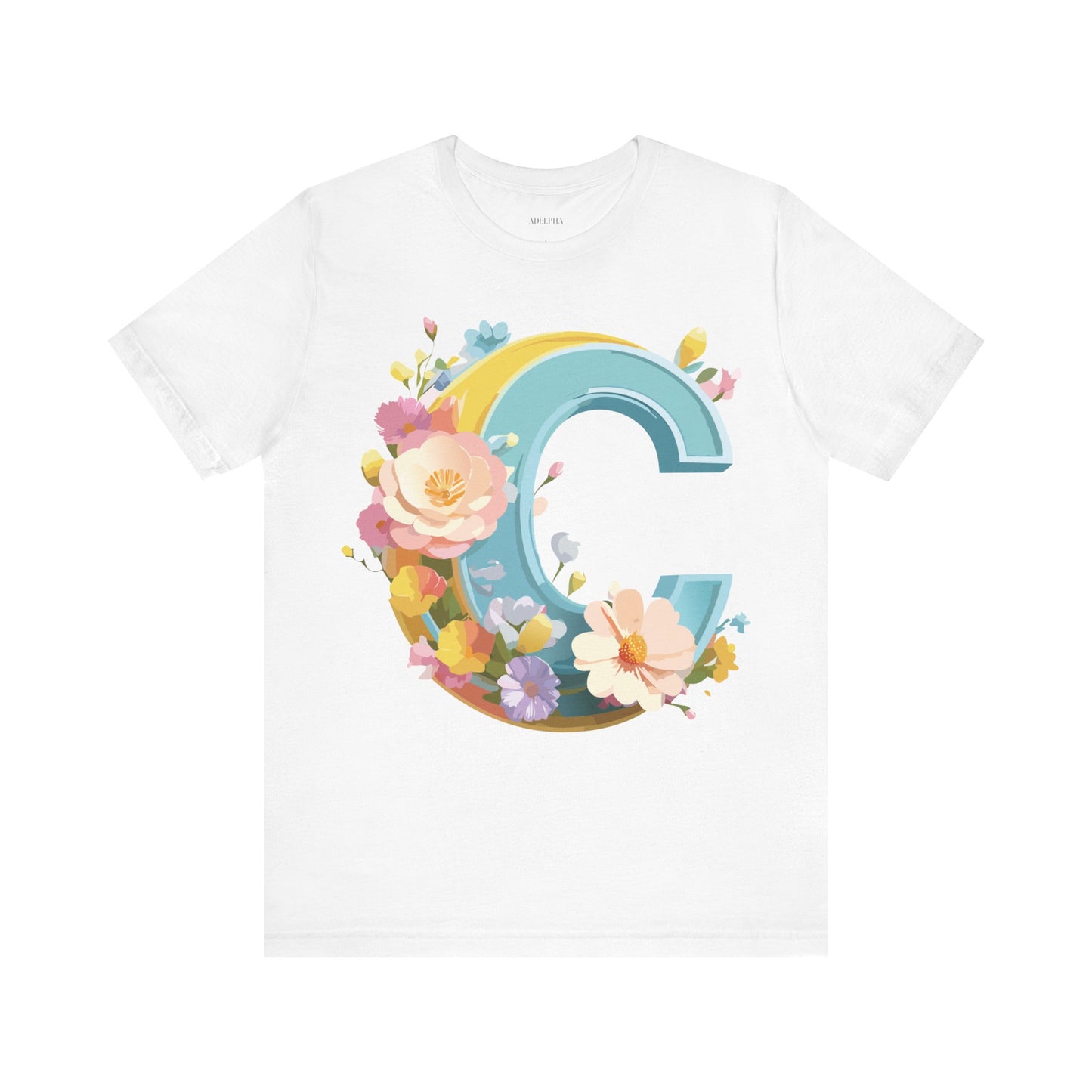 Natural Cotton Tee Shirt - Letters Collection - C Printify