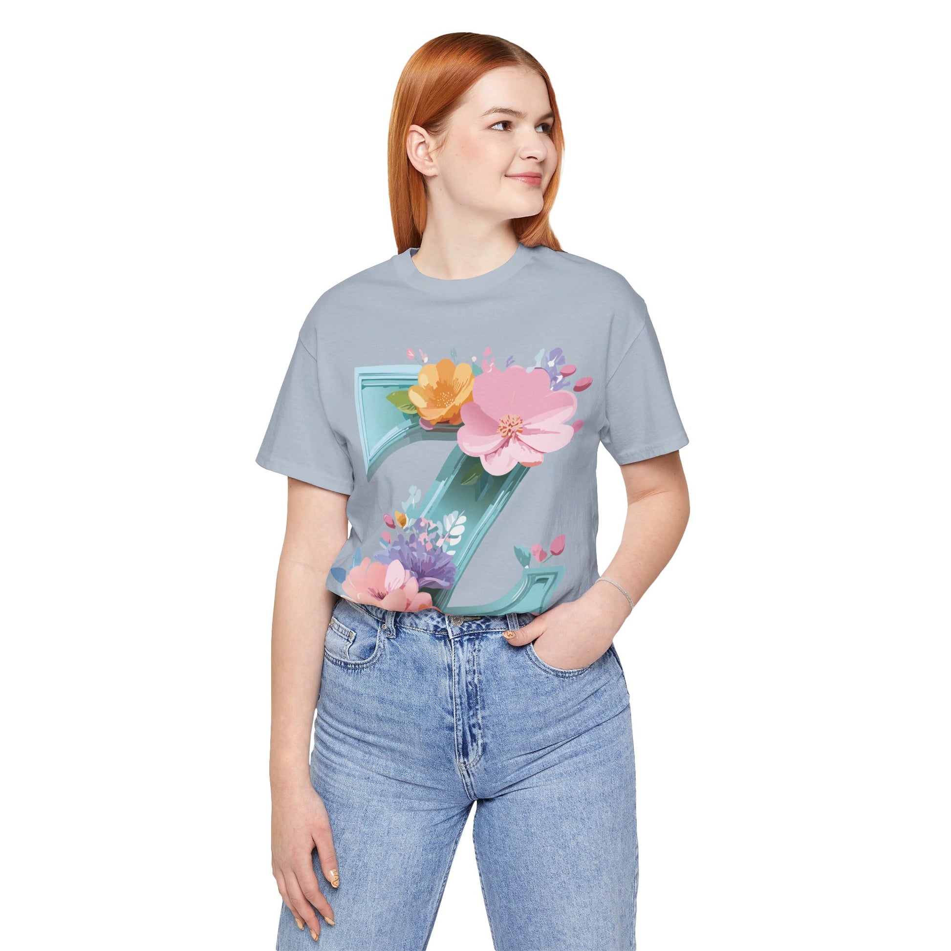 Natural Cotton Tee Shirt - Letters Collection - Z Printify