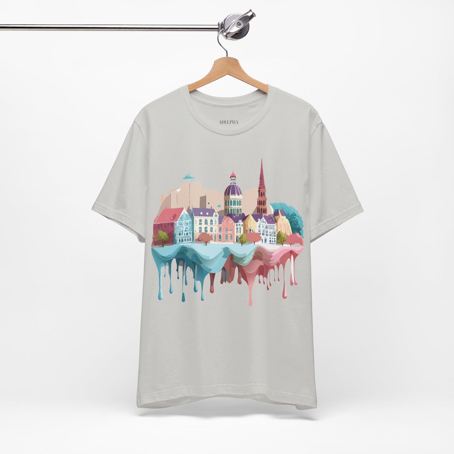 Natural Cotton Tee Shirt - Beautiful Places Collection - Warnemünde and Rostock - Germany Printify
