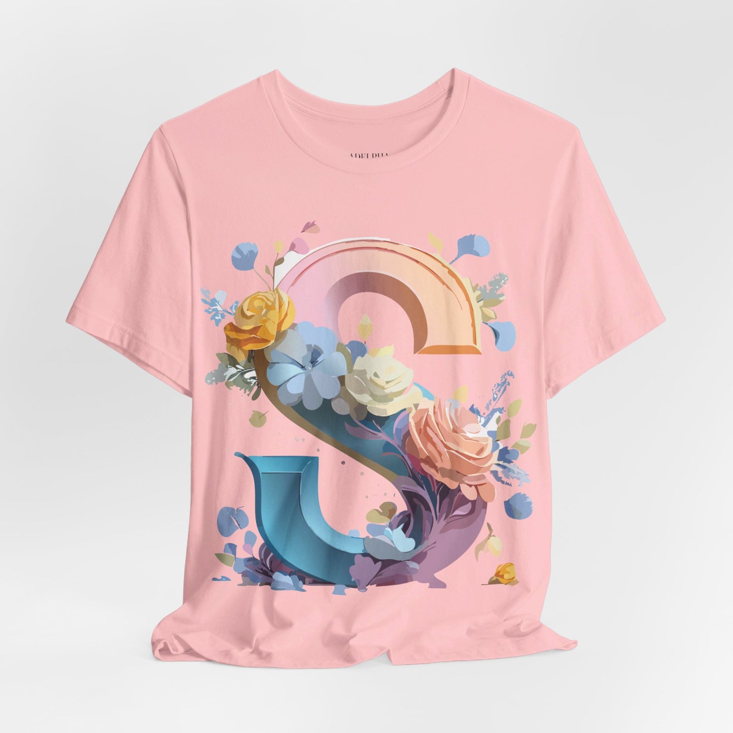 Natural Cotton Tee Shirt - Letters Collection - S Printify
