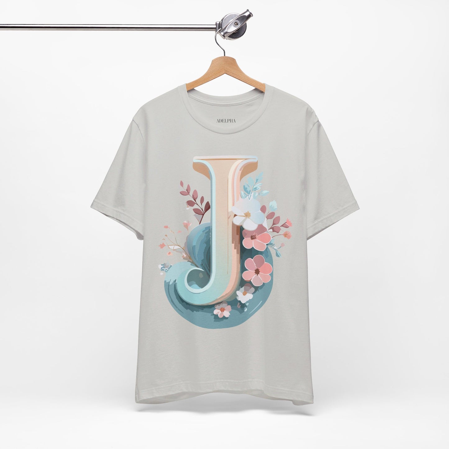 Natural Cotton Tee Shirt - Letters Collection - J Printify