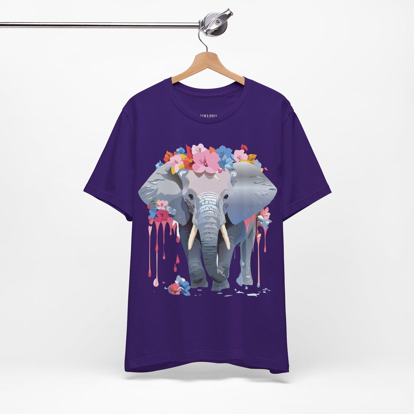 Natural Cotton Tee Shirt with Elephant Printify