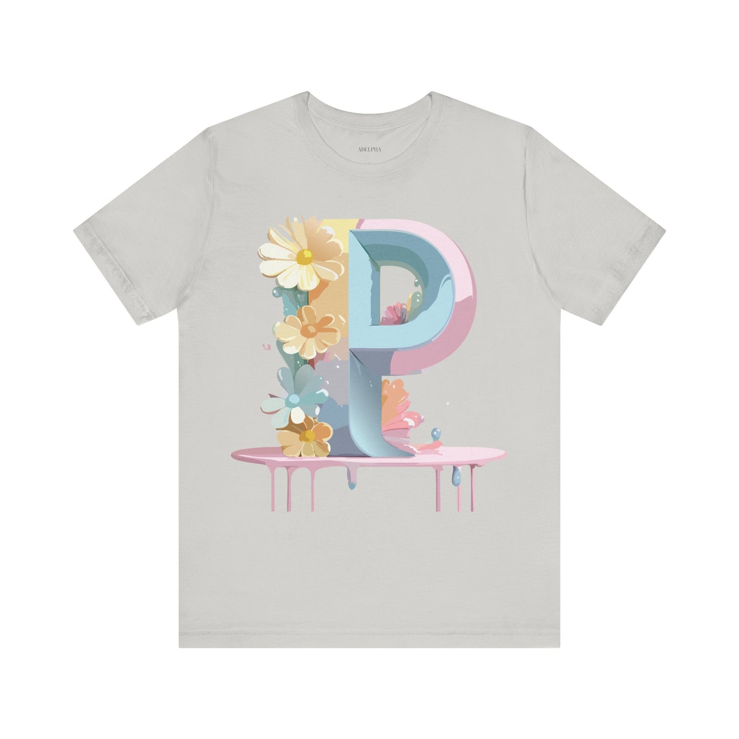 Natural Cotton Tee Shirt - Letters Collection - P Printify