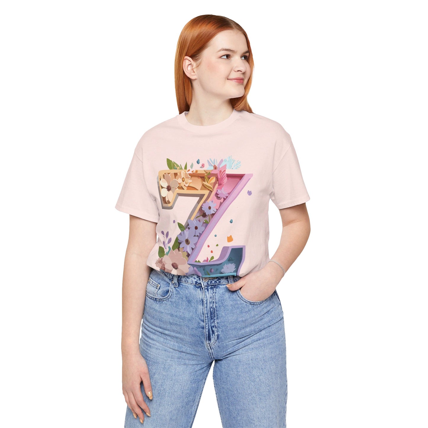 Natural Cotton Tee Shirt - Letters Collection - Z Printify