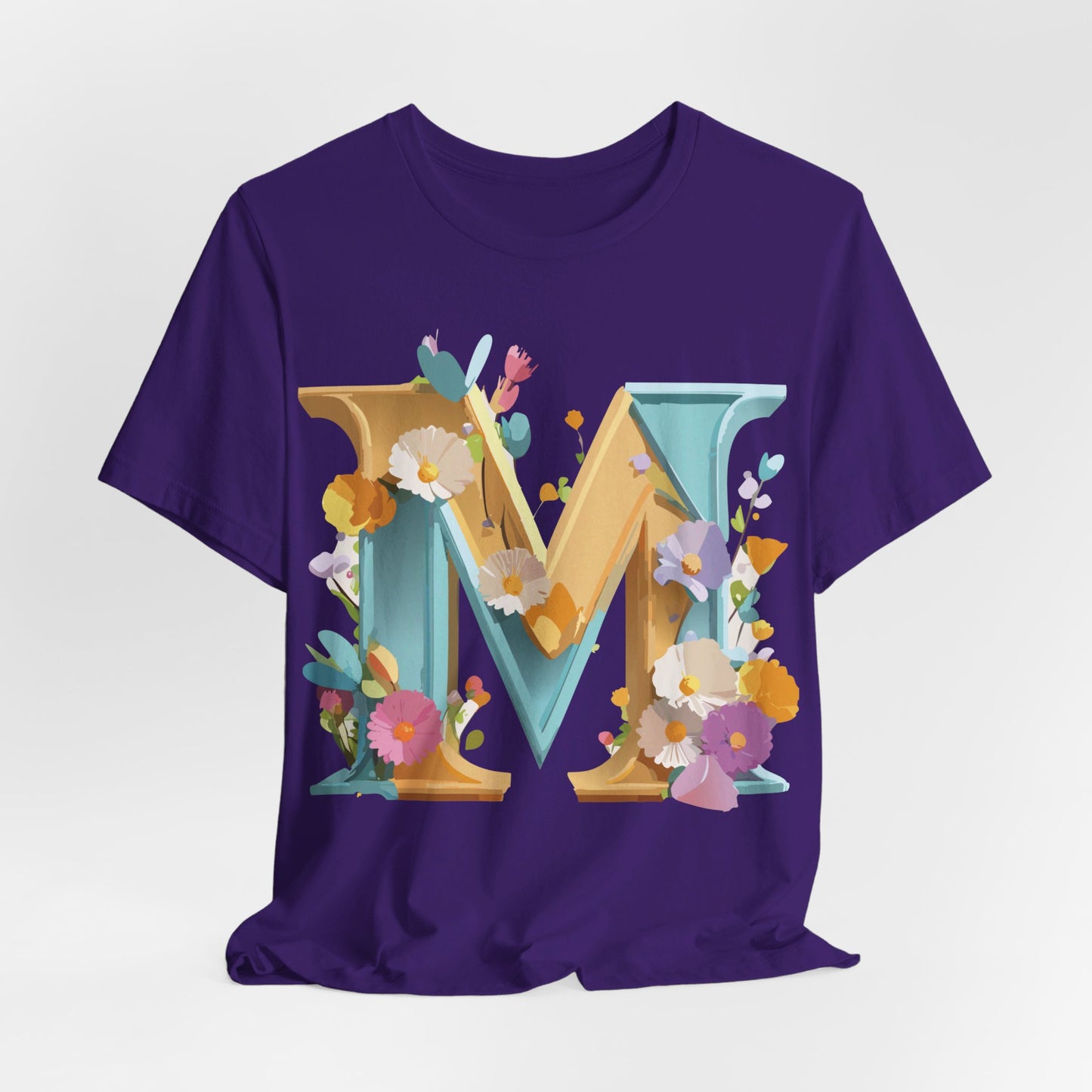 Natural Cotton Tee Shirt - Letters Collection - M Printify