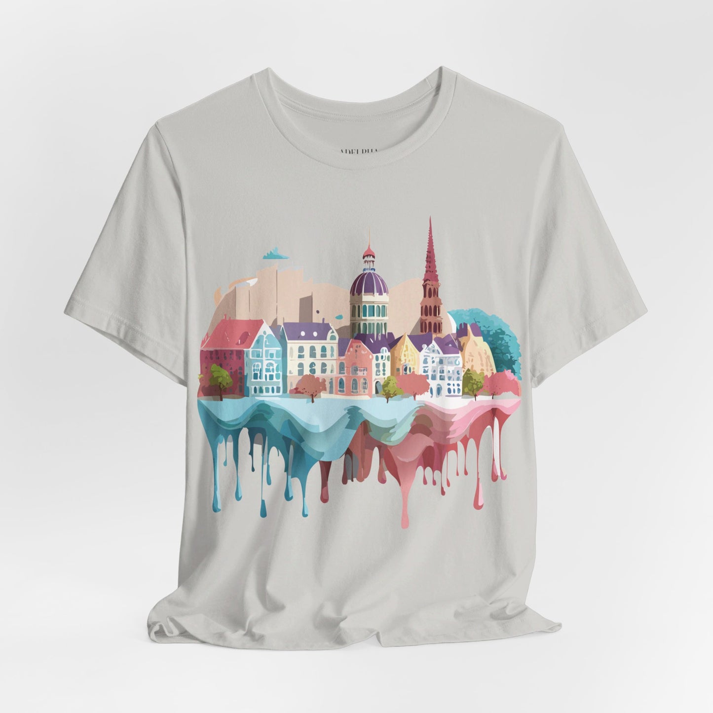 Natural Cotton Tee Shirt - Beautiful Places Collection - Warnemünde and Rostock - Germany Printify