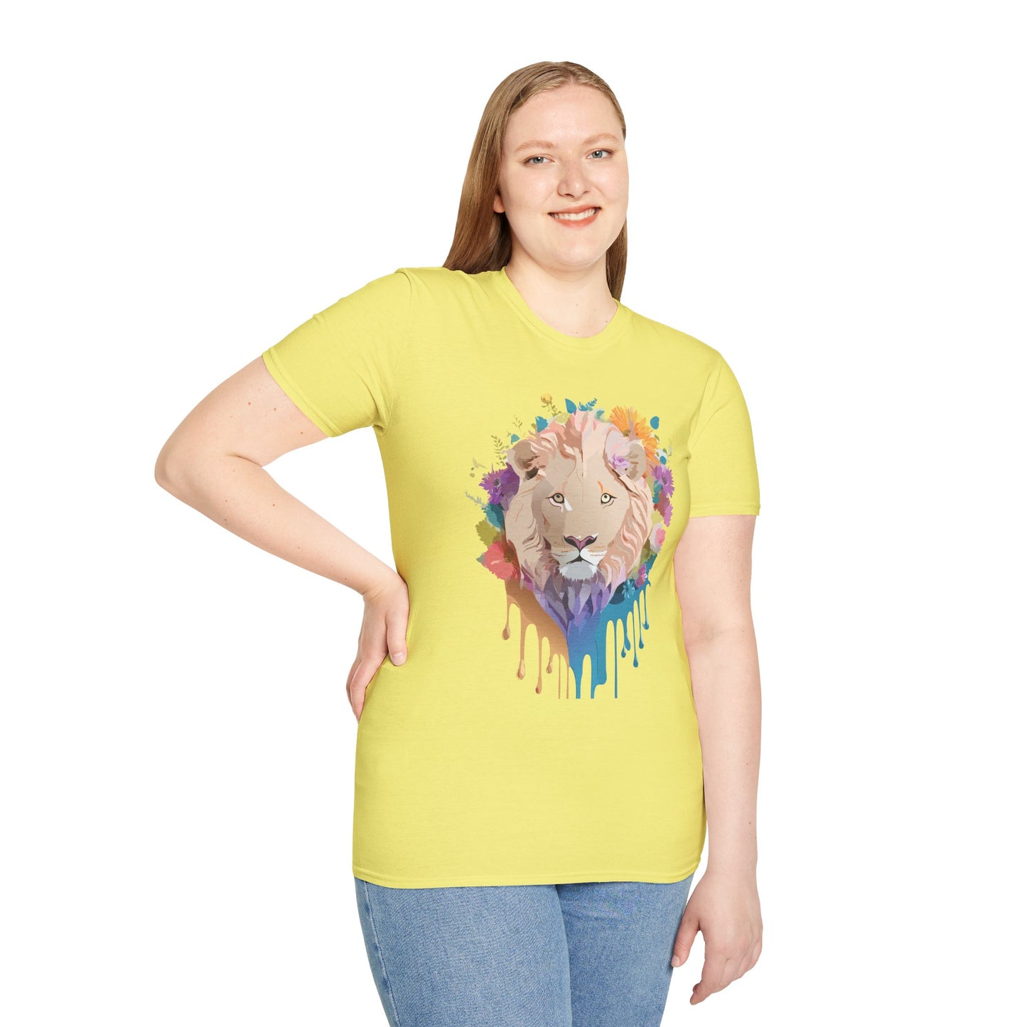 Lion Shirt, Shirt with Lion, Floral Lion Tee, Shirt with Animals
