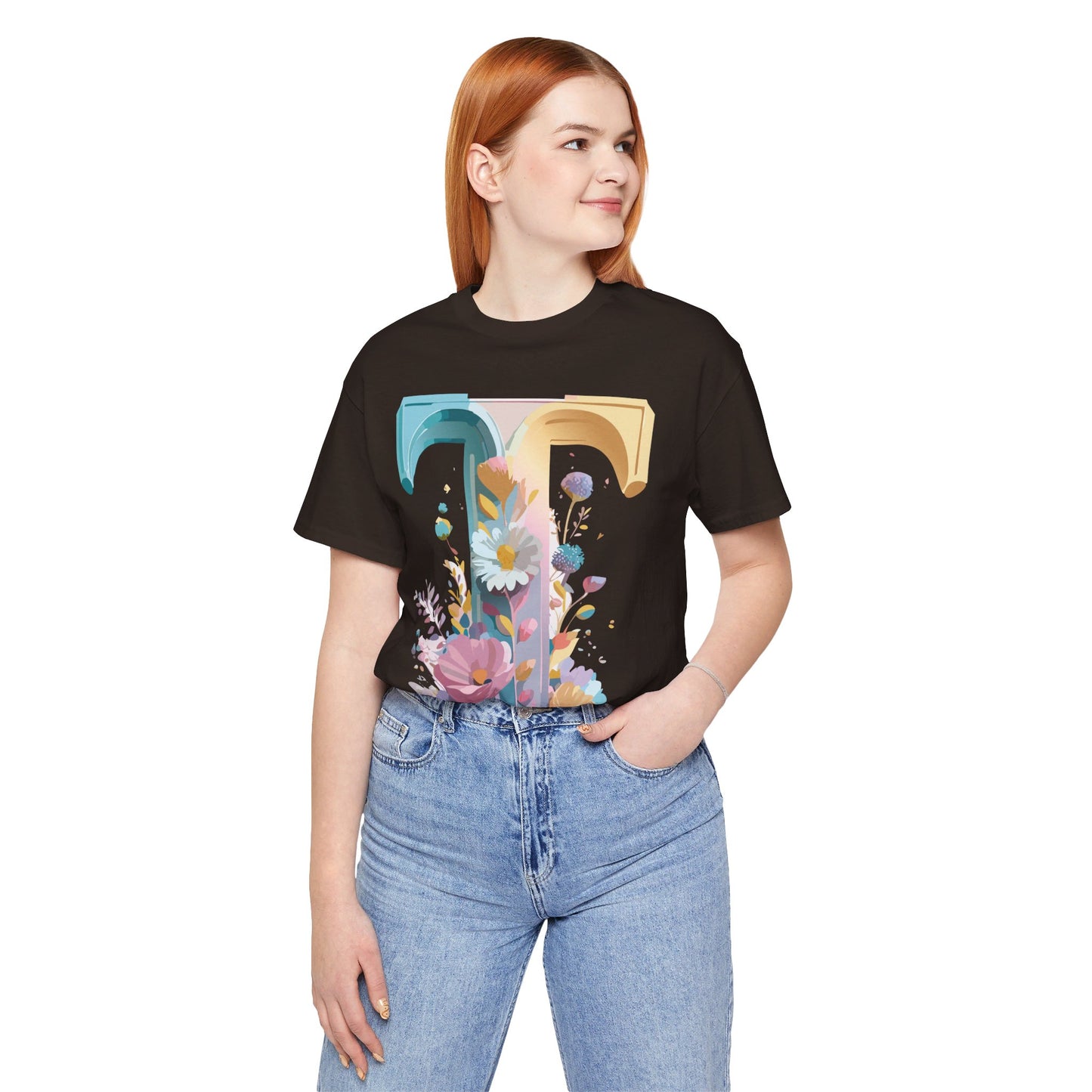 Natural Cotton Tee Shirt - Letters Collection - T Printify