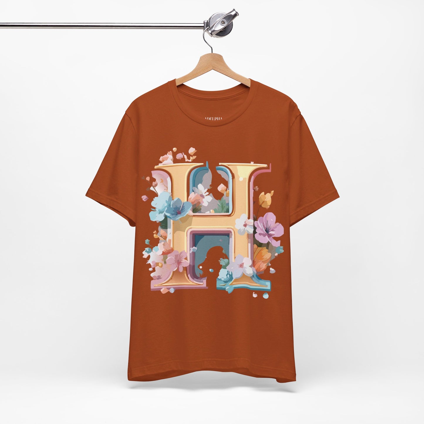 Natural Cotton Tee Shirt - Letters Collection - H Printify