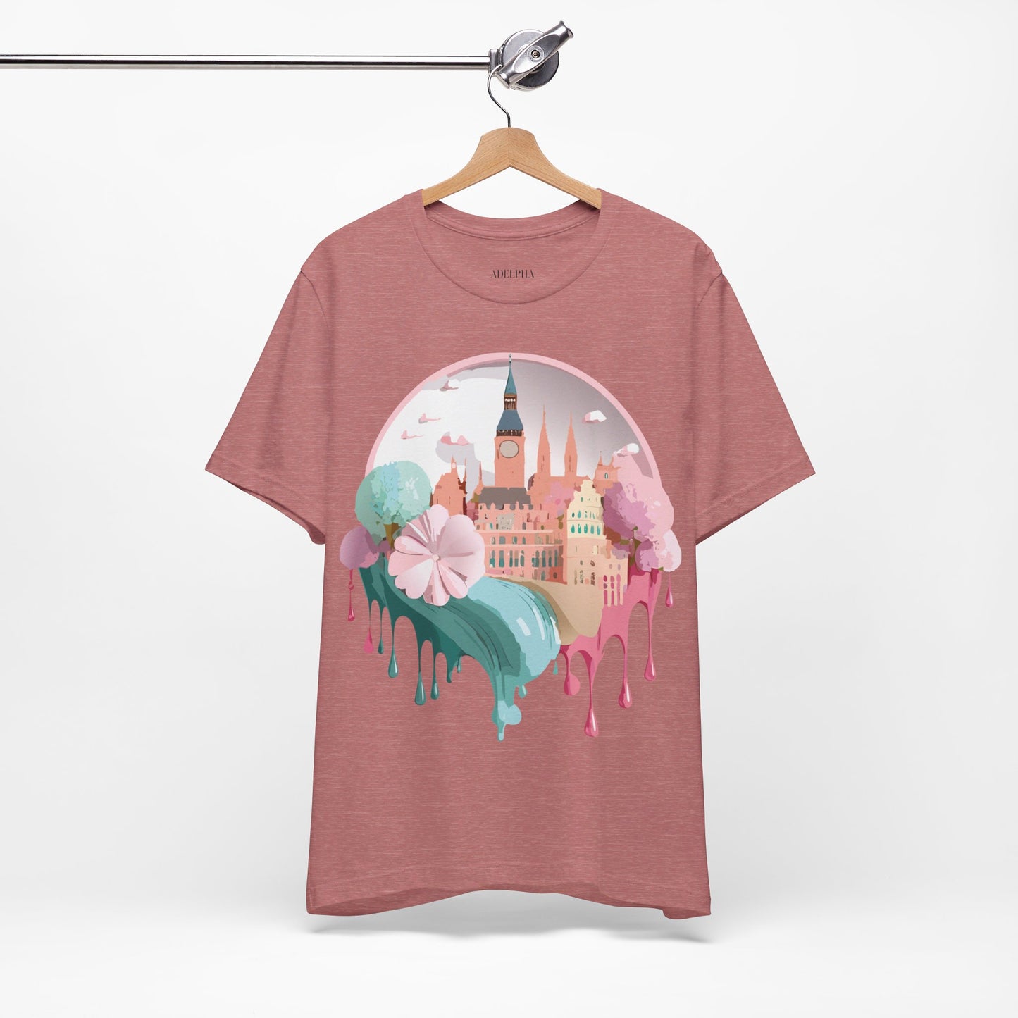 Natural Cotton Tee Shirt - Beautiful Places Collection - Prague Printify