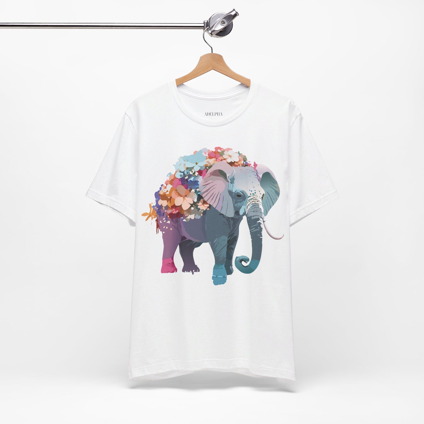 Natural Cotton Tee Shirt with Elephant Printify