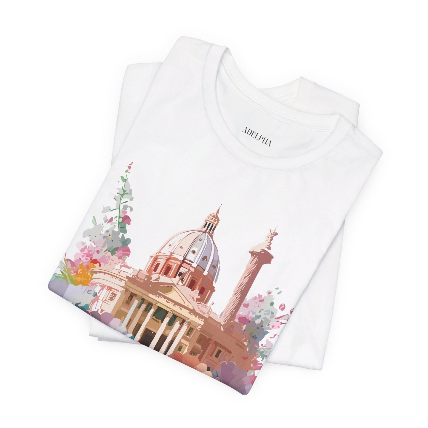 Natural Cotton Tee Shirt - Beautiful Places Collection - Rome Printify