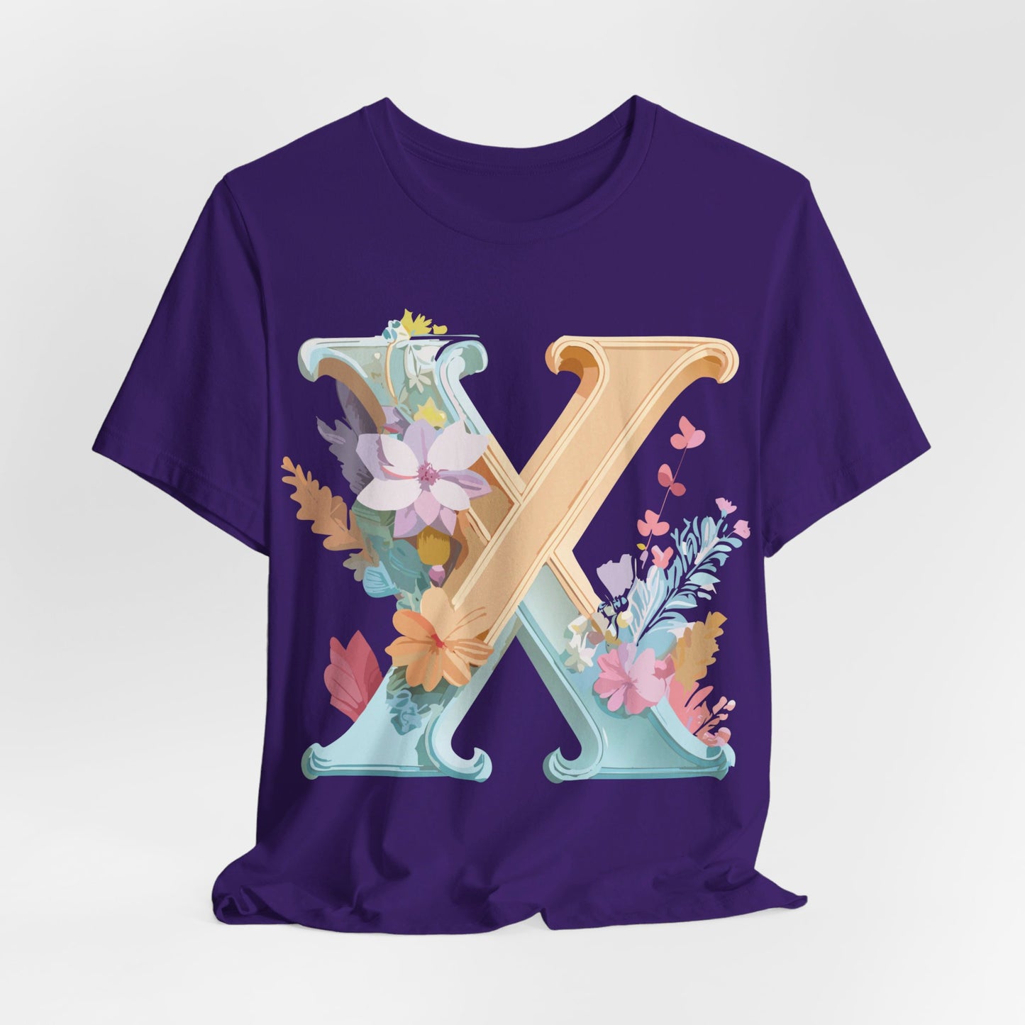 Natural Cotton Tee Shirt - Letters Collection - X Printify