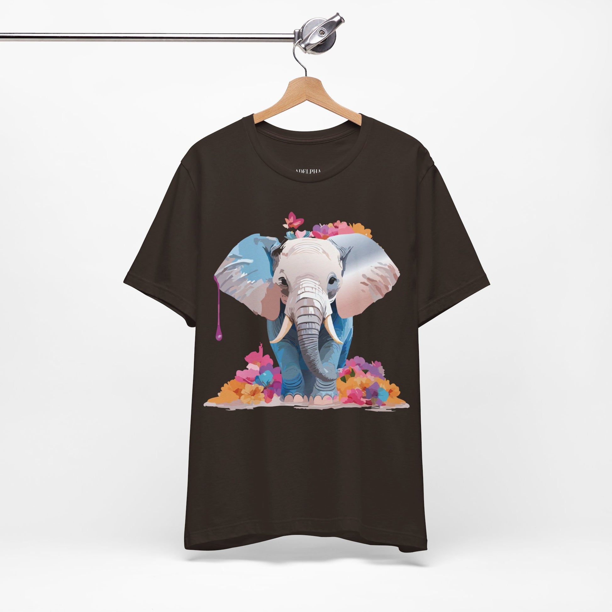 Natural Cotton Tee Shirt with Elephant Printify