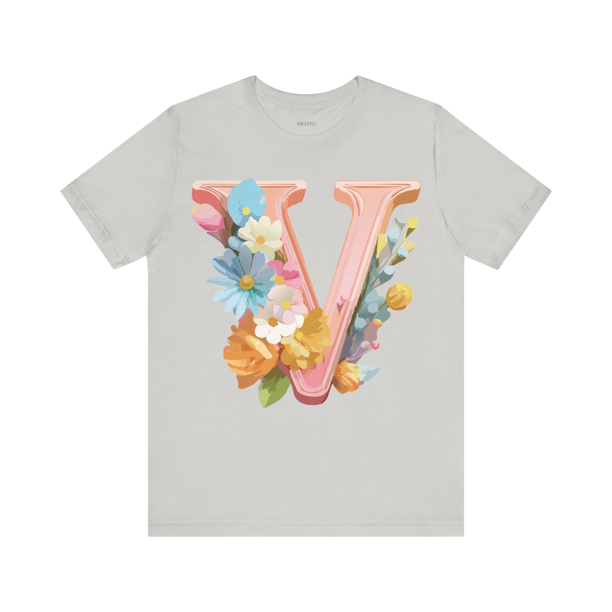 Natural Cotton Tee Shirt - Letters Collection - V Printify