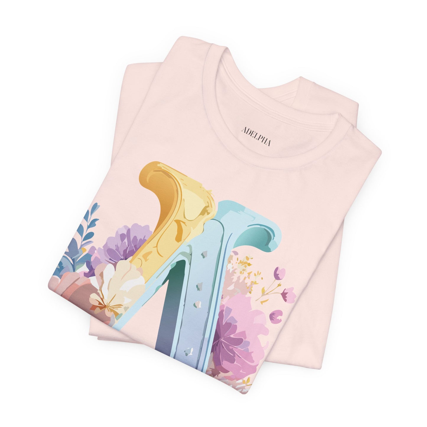 Natural Cotton Tee Shirt - Letters Collection - A Printify