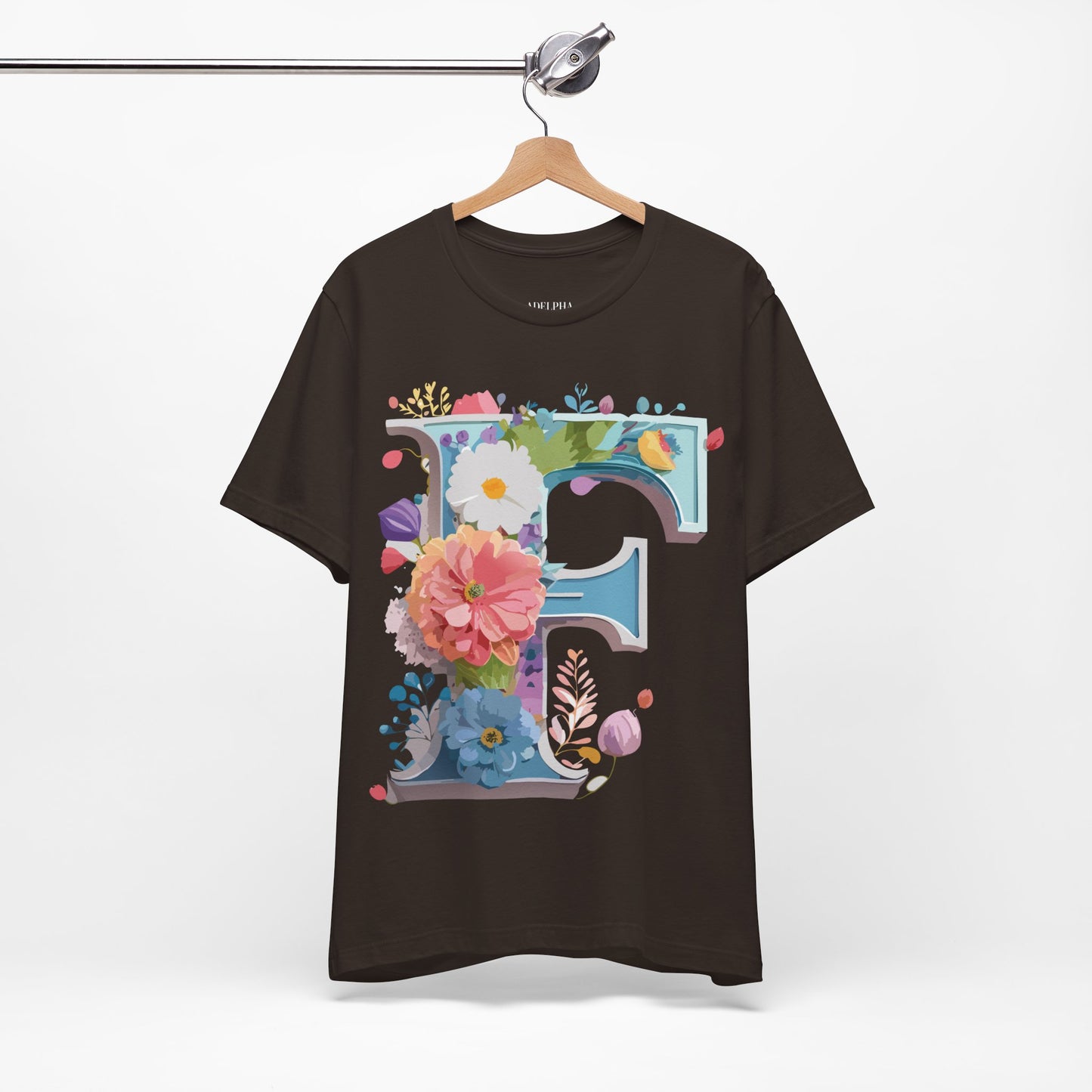 Natural Cotton Tee Shirt - Letters Collection - F Printify