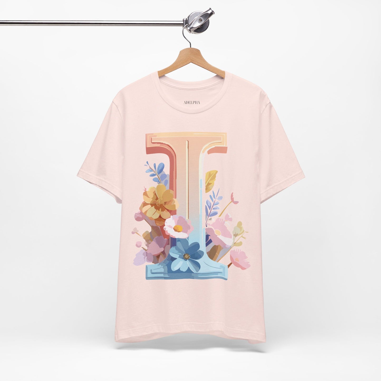 Natural Cotton Tee Shirt - Letters Collection - I Printify
