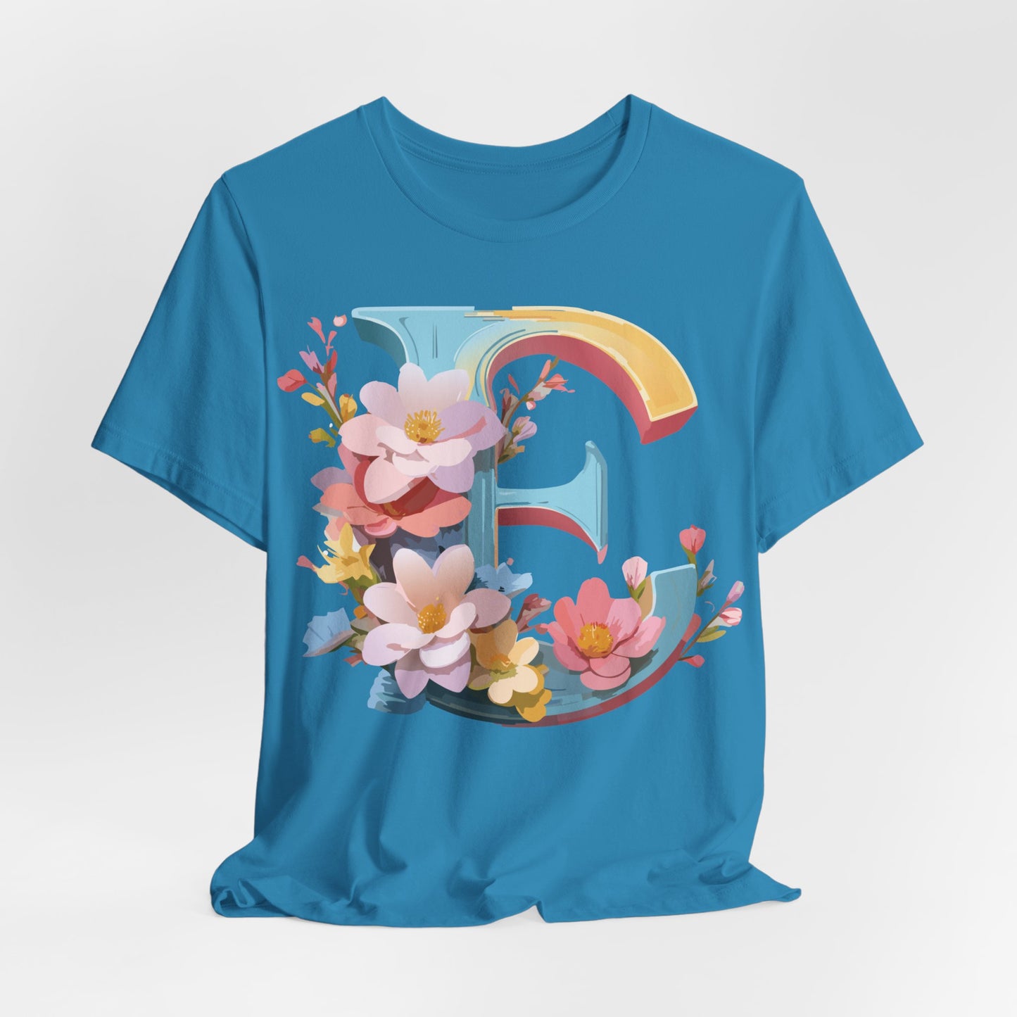 Natural Cotton Tee Shirt - Letters Collection - E Printify